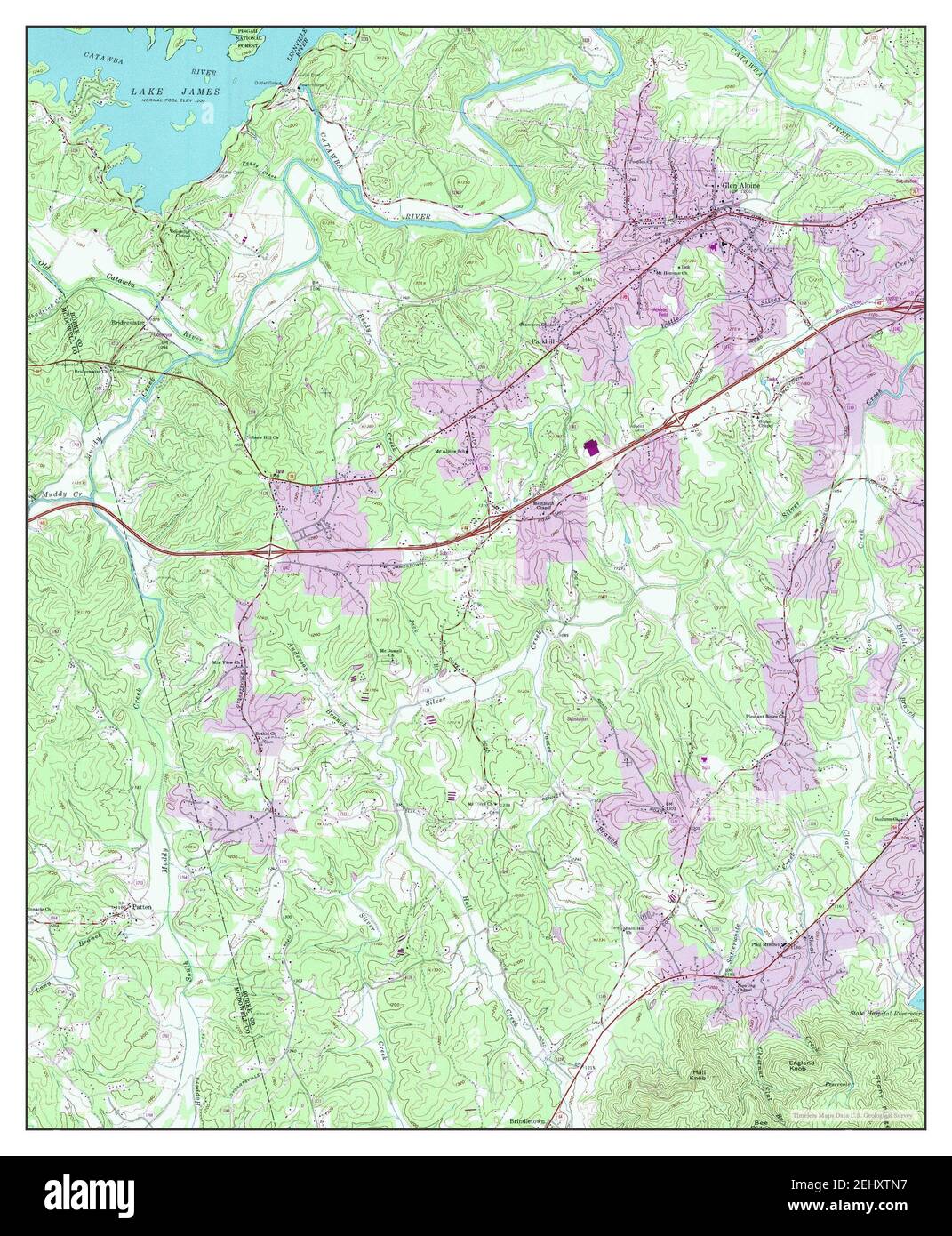 Glen Alpine, North Carolina, map 1993, 124000, United States of