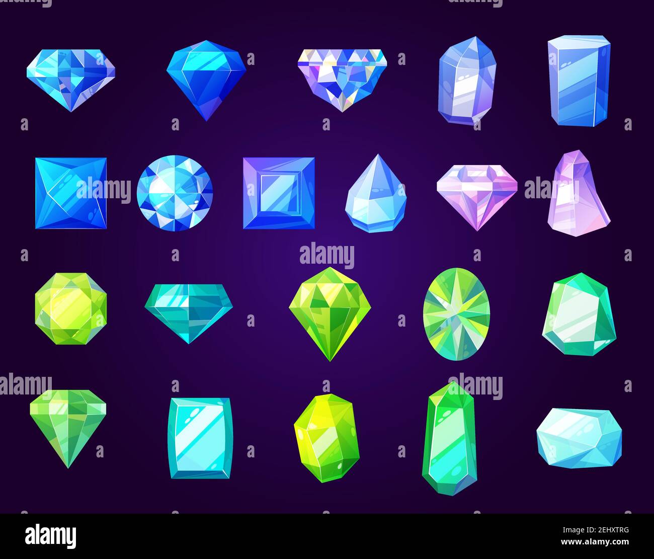 Gemstones icons, cut gems and crystals of round, square or diamond shape.  Vector jewelry, rhinestone and brilliant, sapphire and amethyst. Luxury  prec Stock Vector Image & Art - Alamy