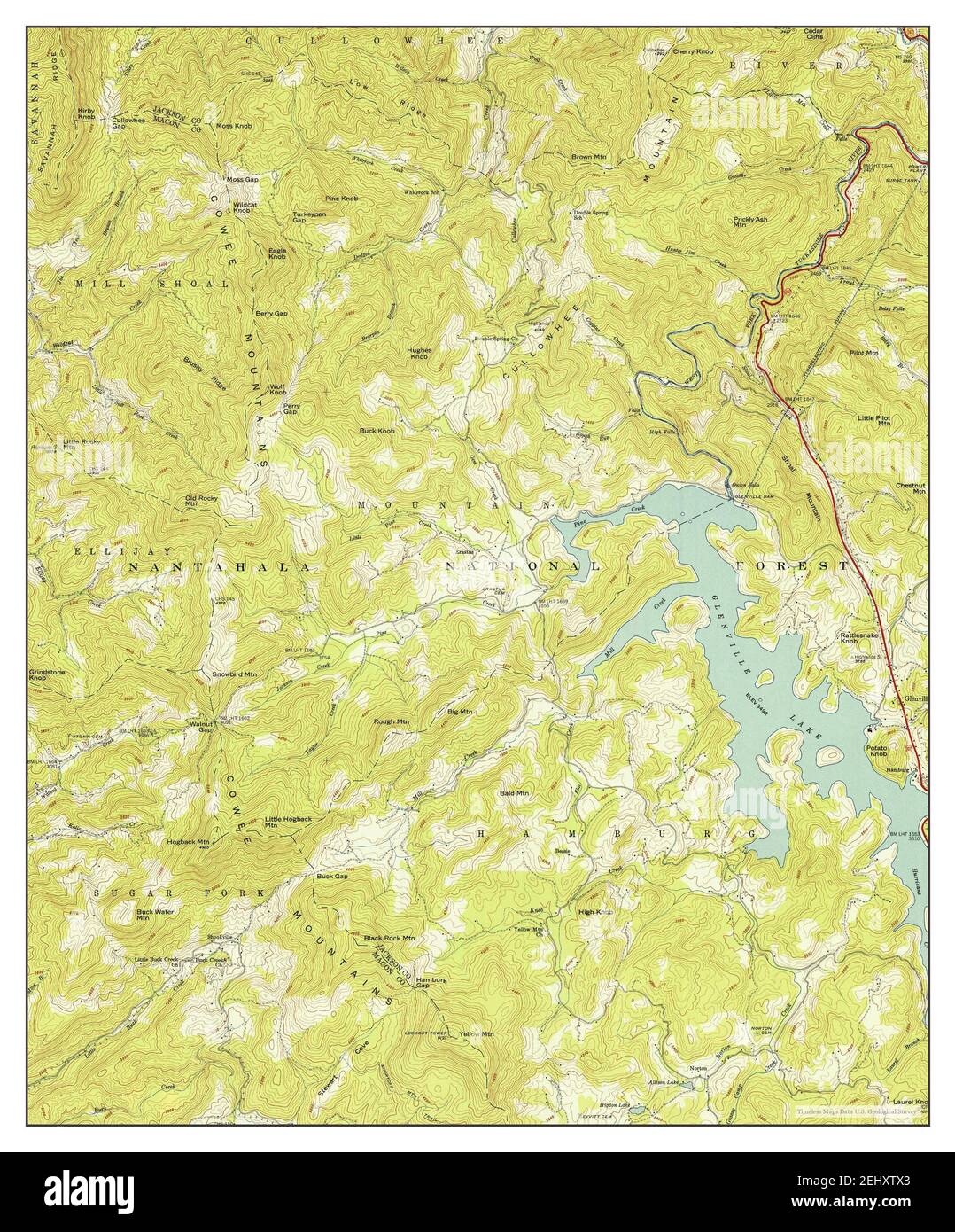 Glenville, North Carolina, map 1947, 124000, United States of America by Timeless Maps, data U