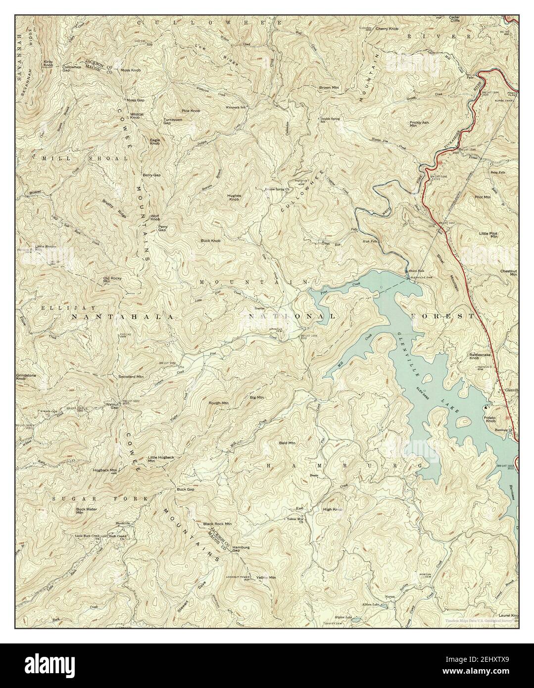 Glenville, North Carolina, map 1947, 124000, United States of America by Timeless Maps, data U