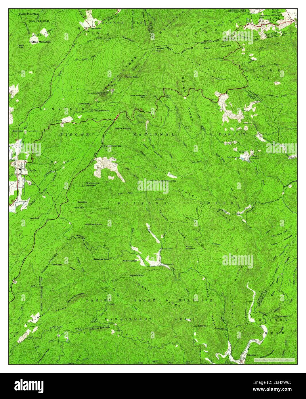 Grandfather Mountain North Carolina - Grandfather Mountain North Carolina Map 1960 124000 United States Of America By Timeless Maps Data Us Geological Survey 2EHXW65 