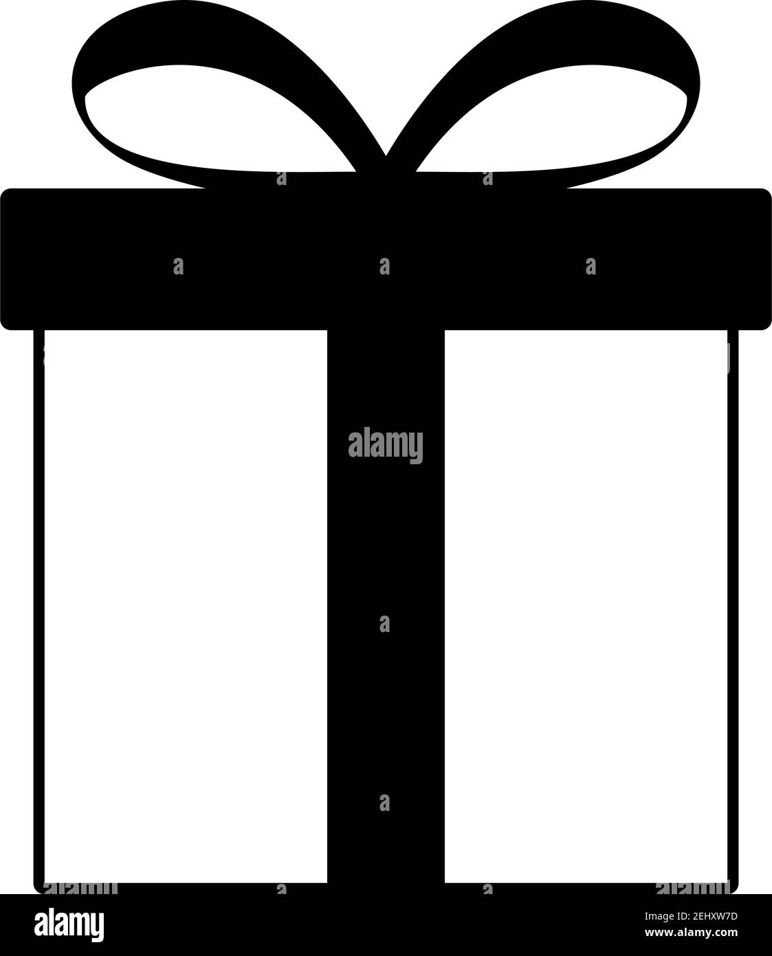 Gift Box Icon. Black Glyph Design. Vector Illustration. Stock Vector