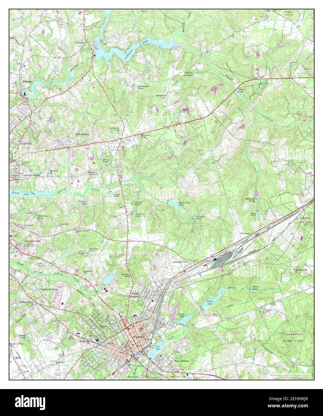Hamlet, North Carolina, map 1957, 124000, United States of America by