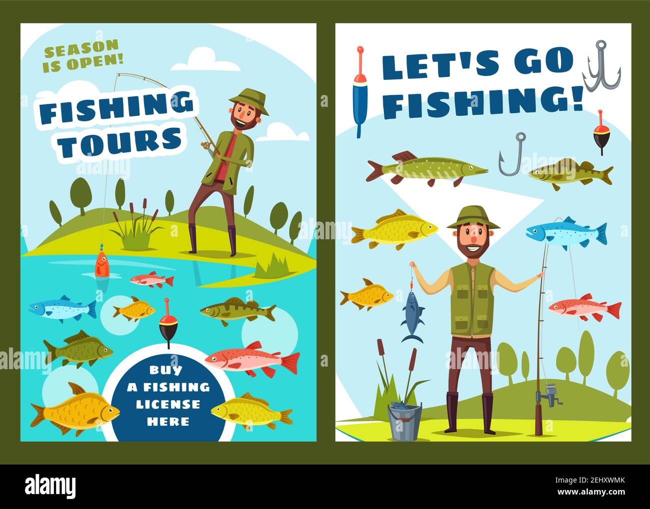 Fish Catch Vector Big carp tackle vector vectors hi-res stock photography and images - Alamy