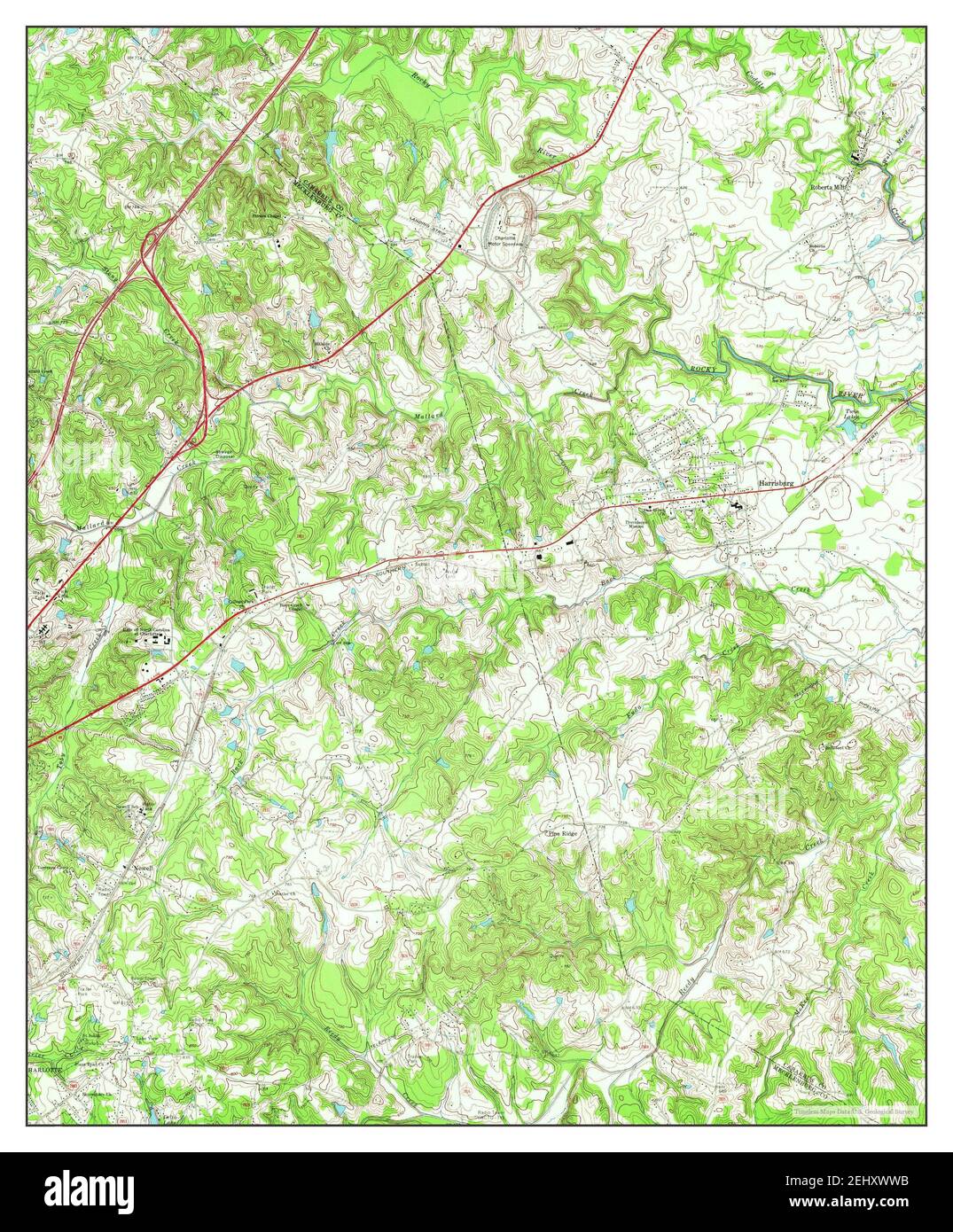 Harrisburg, North Carolina, map 1969, 124000, United States of America