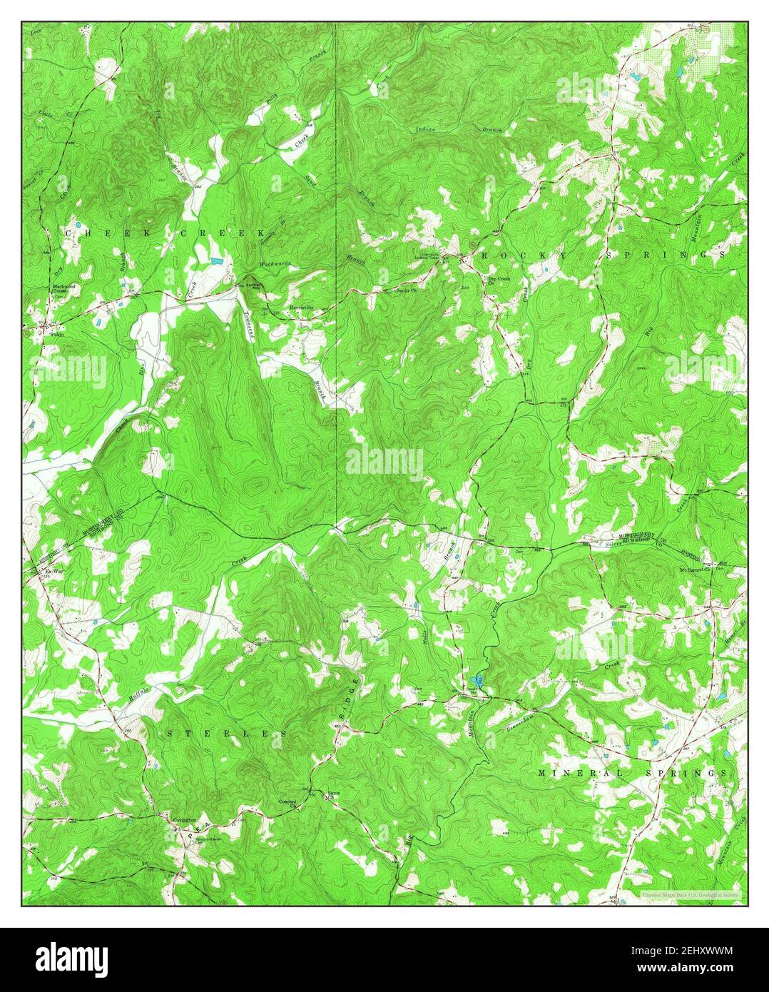 Harrisville, North Carolina, map 1956, 1:24000, United States of America by Timeless Maps, data U.S. Geological Survey Stock Photo