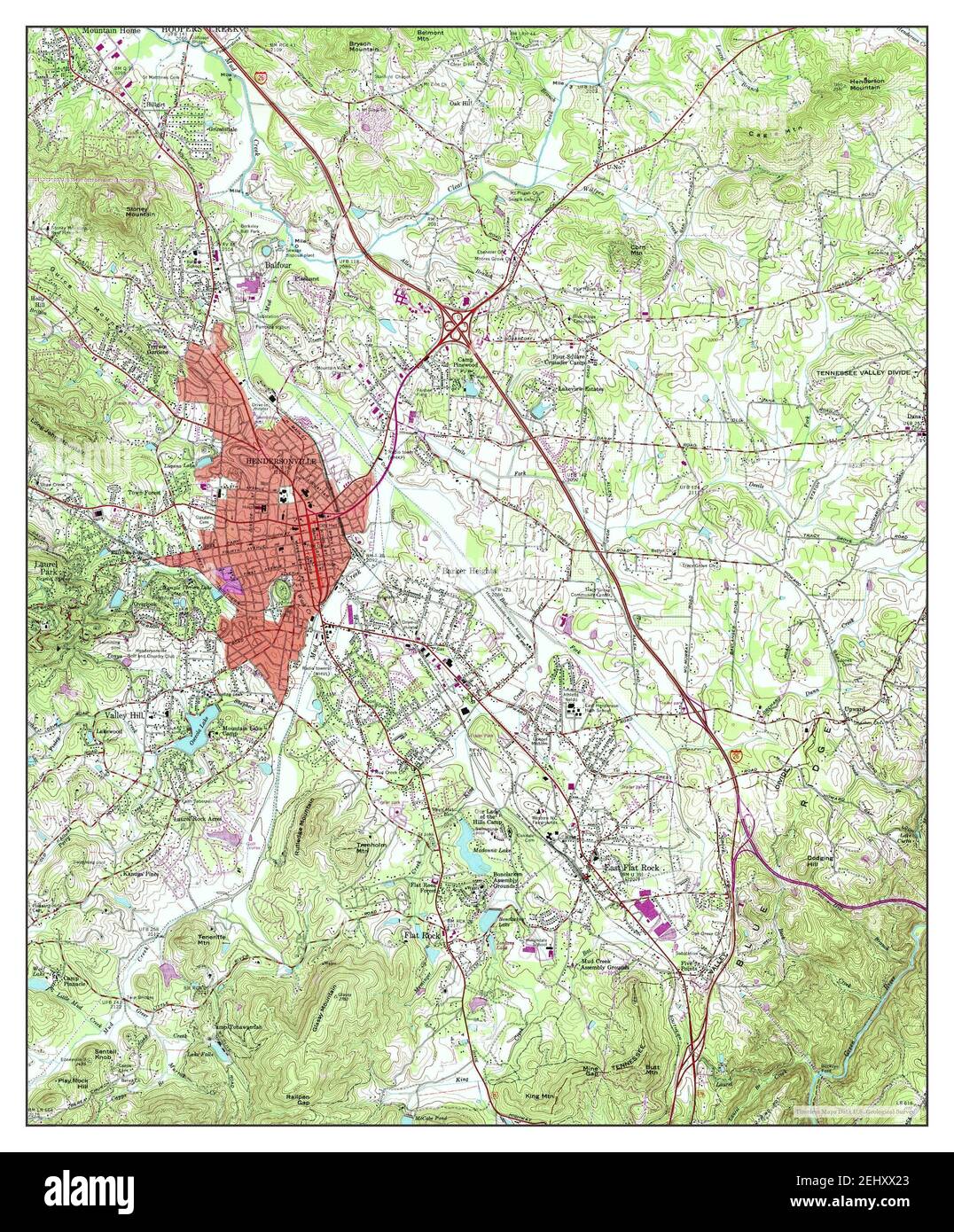 Hendersonville, North Carolina, map 1965, 124000, United States of