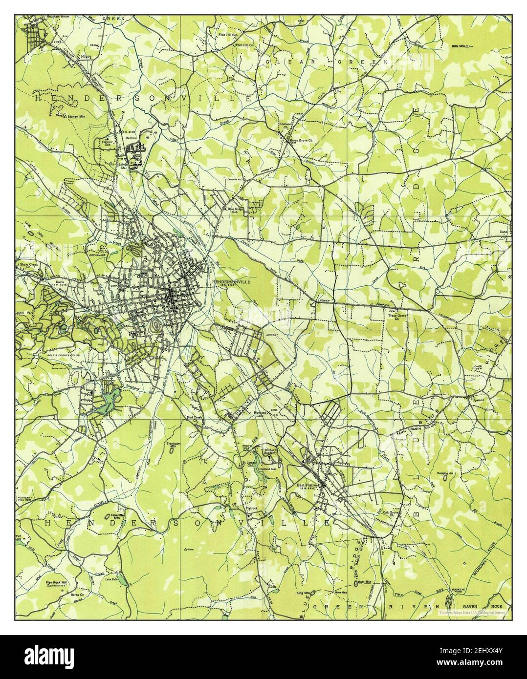 Hendersonville, North Carolina, map 1935, 1:24000, United States of
