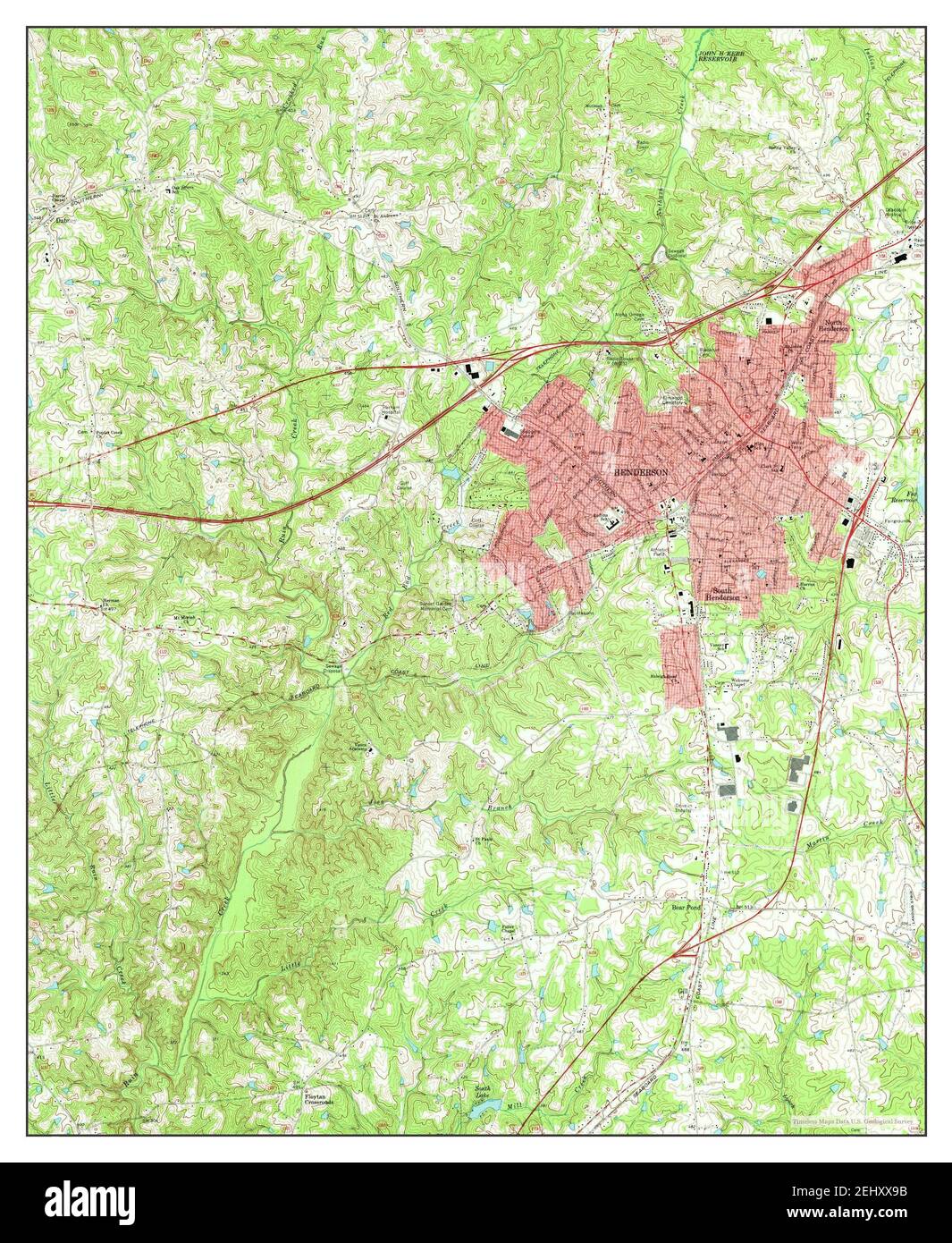 Henderson, North Carolina, map 1970, 124000, United States of America by Timeless Maps, data U