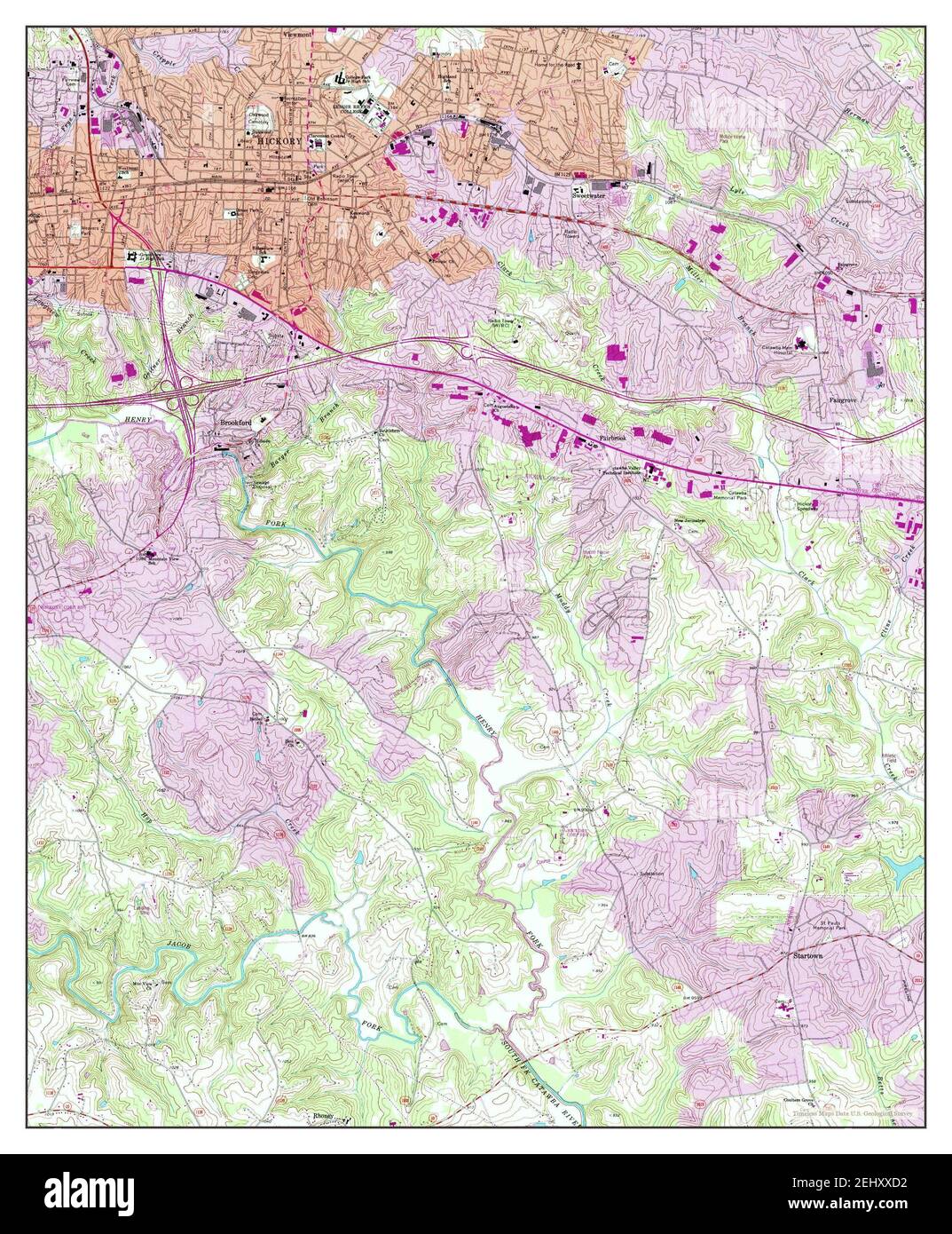 Hickory, North Carolina, map 1993, 124000, United States of America by Timeless Maps, data U.S