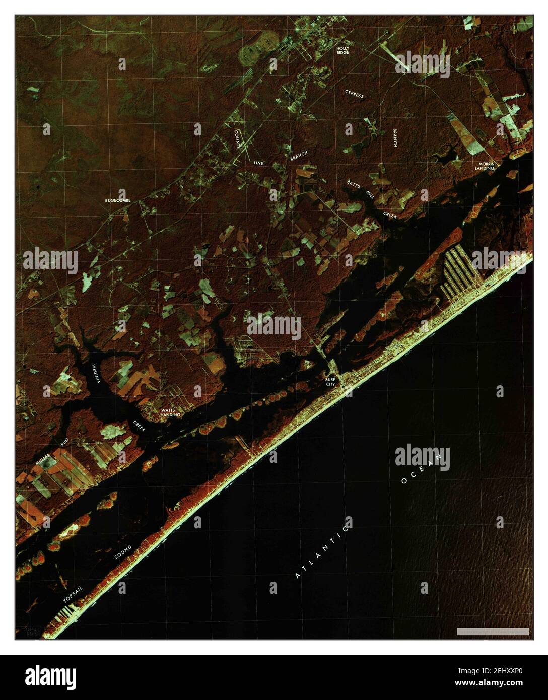 Holly Ridge, North Carolina, map 1980, 124000, United States of