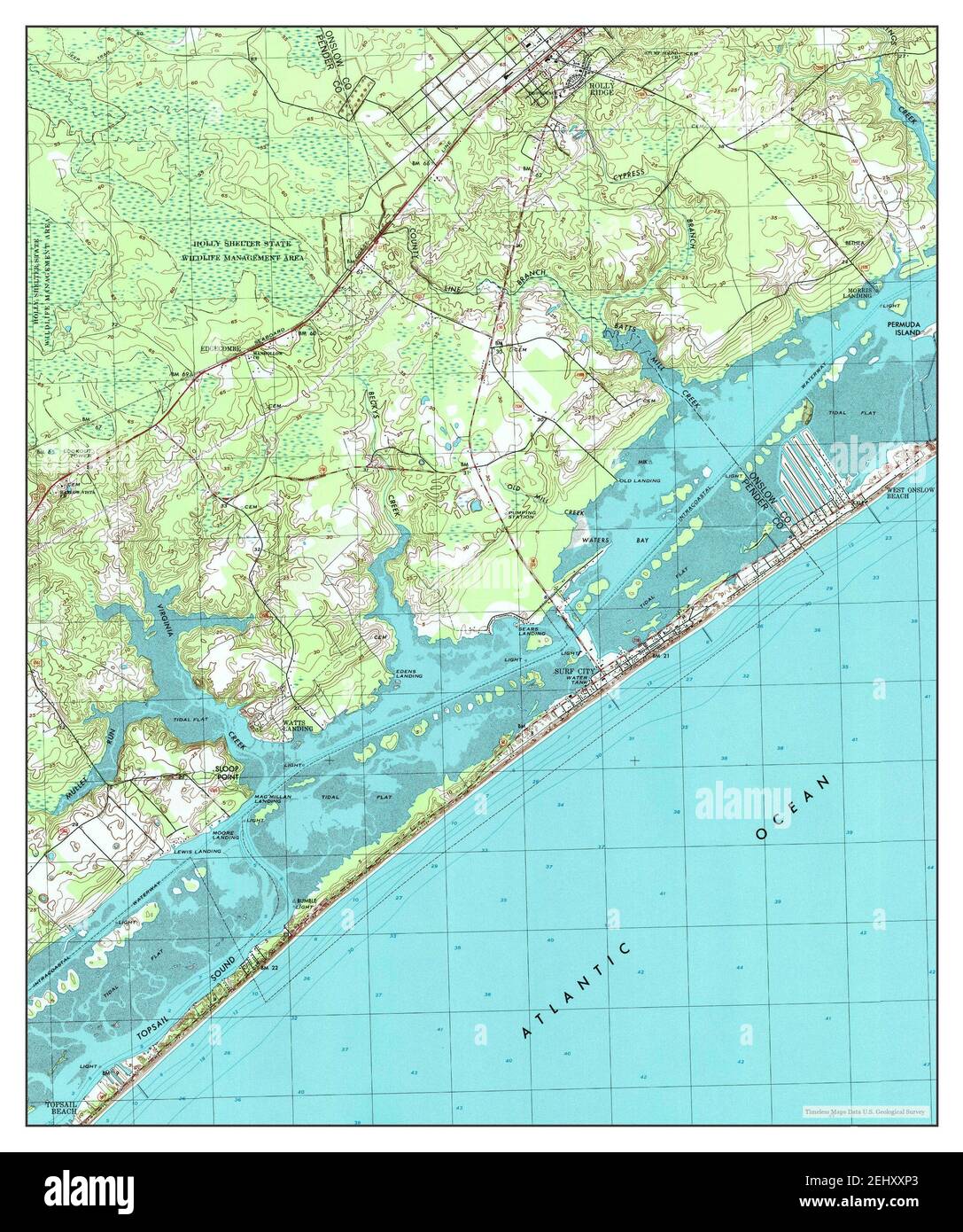 Holly Ridge, North Carolina, map 1997, 124000, United States of