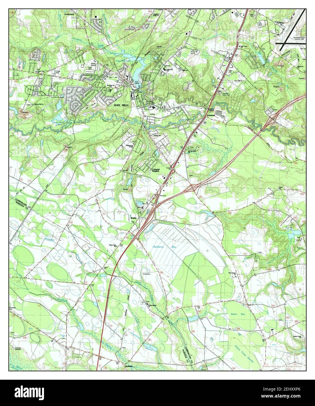 Hope Mills, North Carolina, map 1986, 124000, United States of America