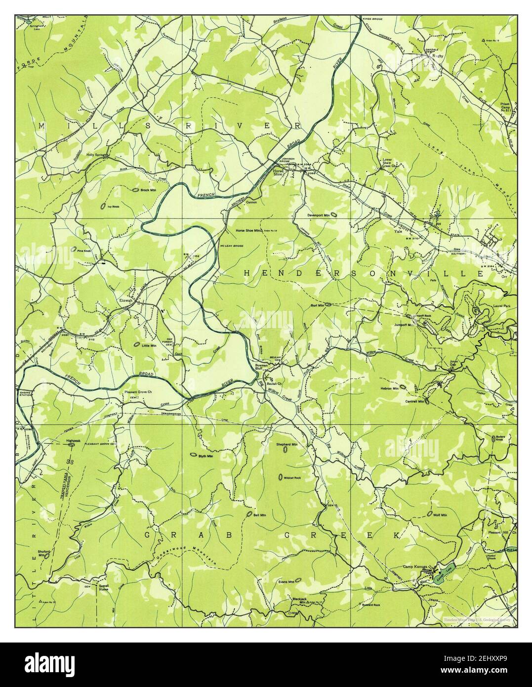 Horse Shoe, North Carolina, map 1935, 124000, United States of America by Timeless Maps, data U