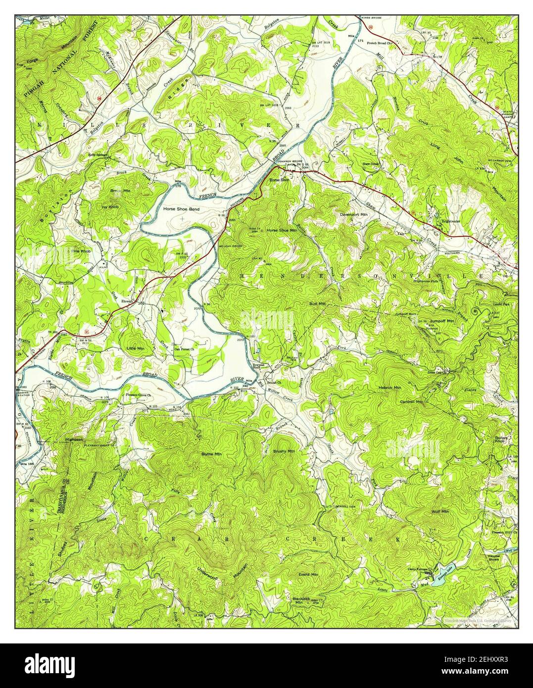 Horse Shoe, North Carolina, map 1942, 124000, United States of America by Timeless Maps, data U