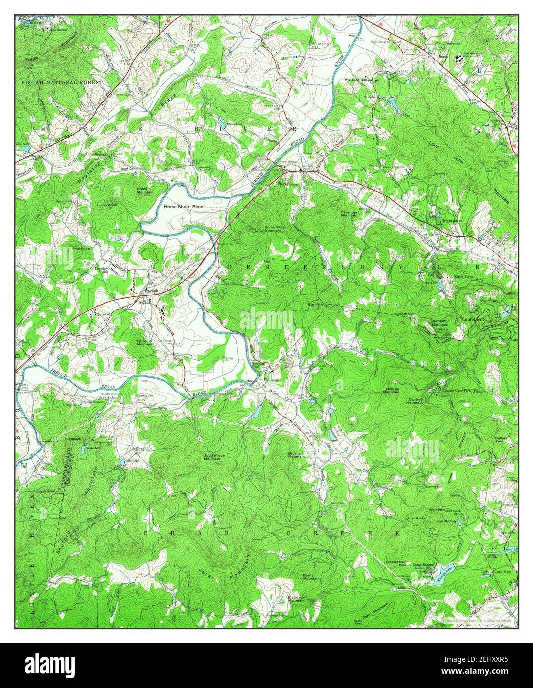 Horse Shoe, North Carolina, map 1965, 124000, United States of America by Timeless Maps, data U