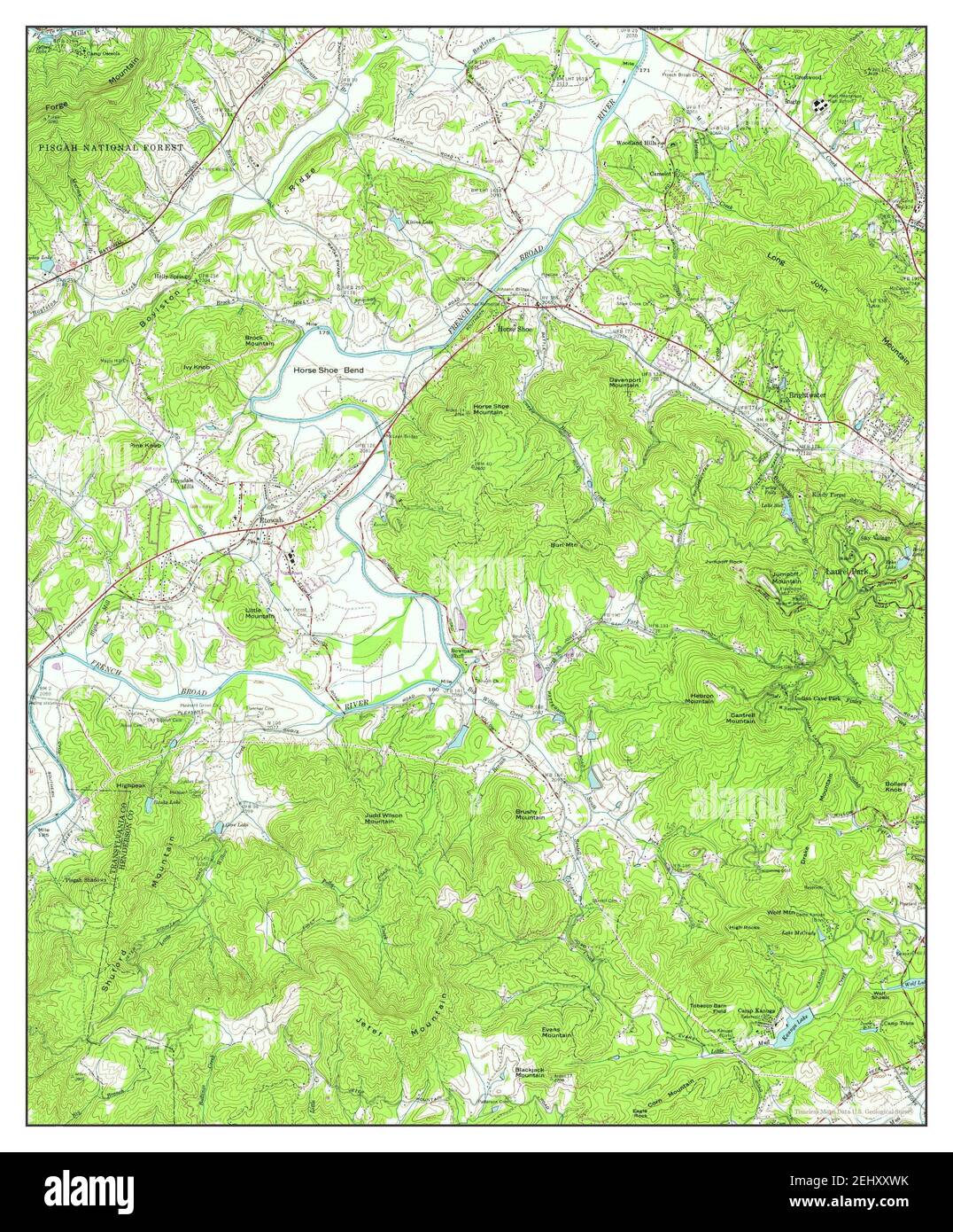 Horse Shoe, North Carolina, map 1965, 124000, United States of America by Timeless Maps, data U