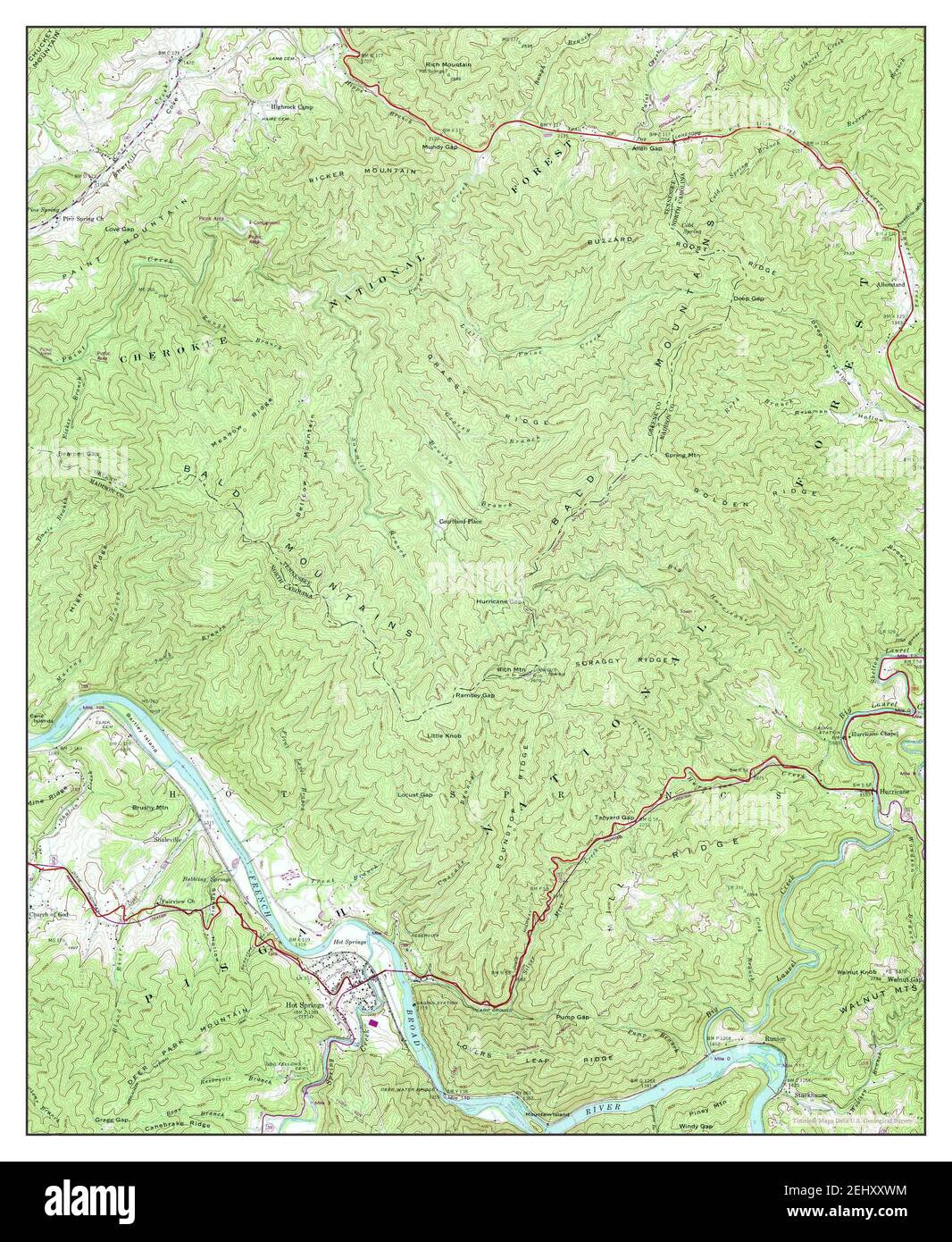 Hot Springs North Carolina Map 1940 124000 United States Of America By Timeless Maps Data 3023