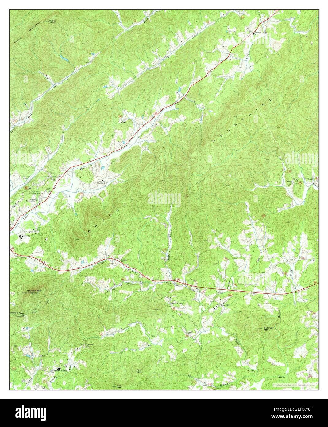 Kings Creek, North Carolina, map 1970, 1:24000, United States of America by Timeless Maps, data U.S. Geological Survey Stock Photo