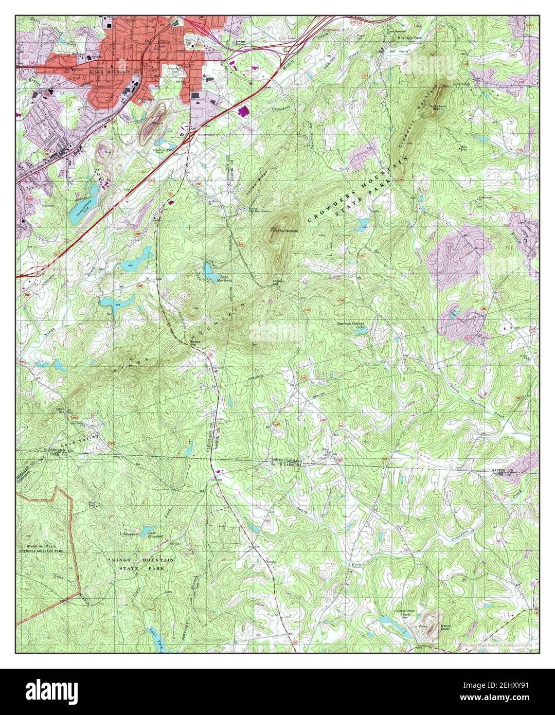 Kings Mountain, North Carolina, map 1997, 124000, United States of