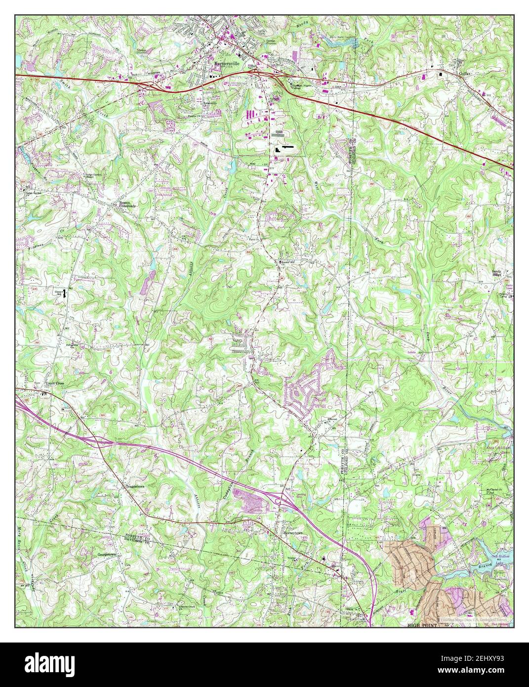 Kernersville map hires stock photography and images Alamy