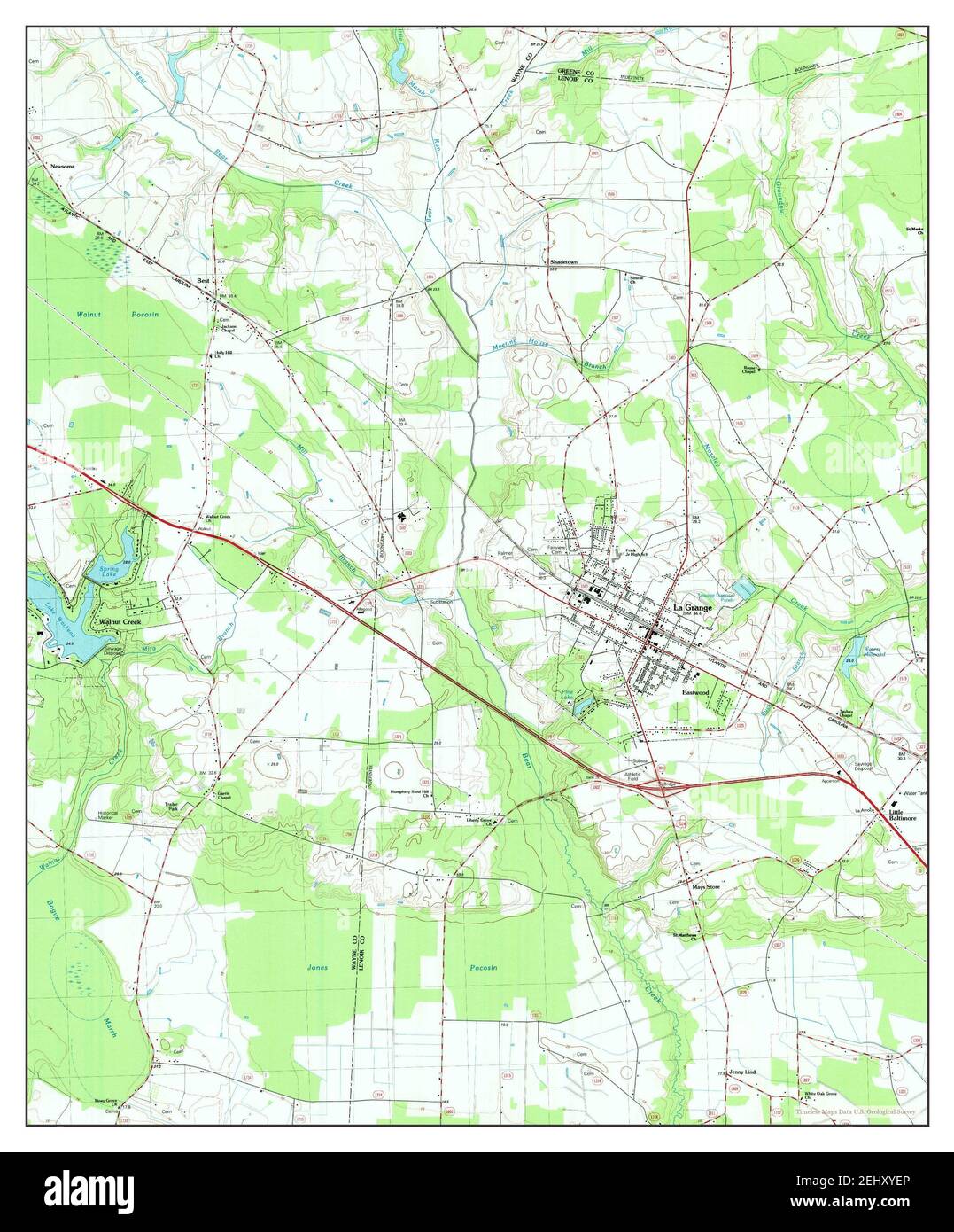 La Grange, North Carolina, map 1983, 124000, United States of America