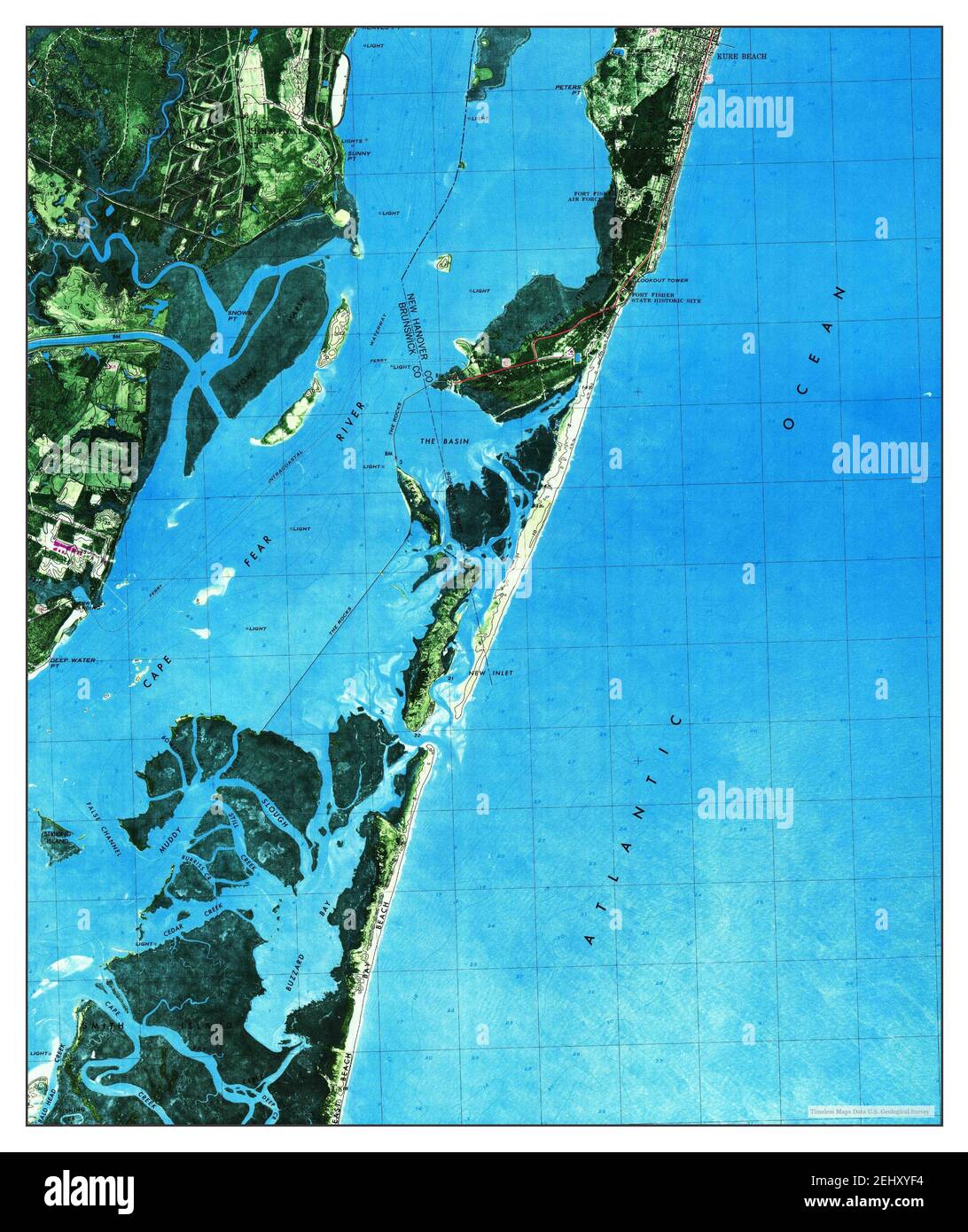 Kure Beach, North Carolina, map 1970, 124000, United States of America