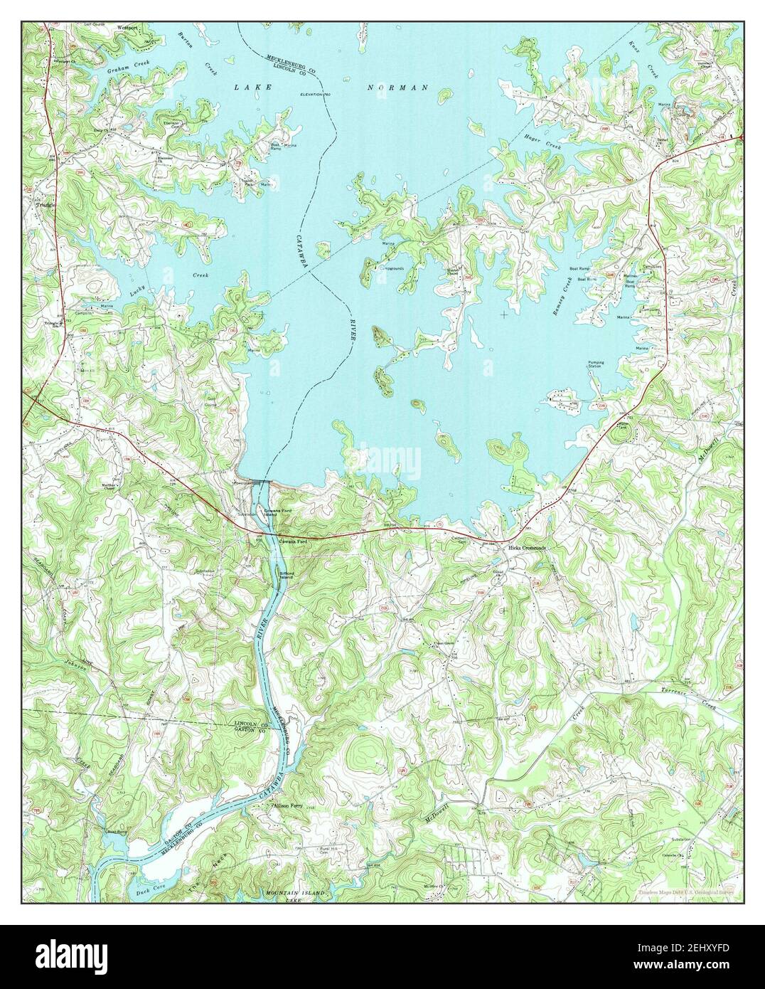 Nautical Map of Lake Norman in North Carolina