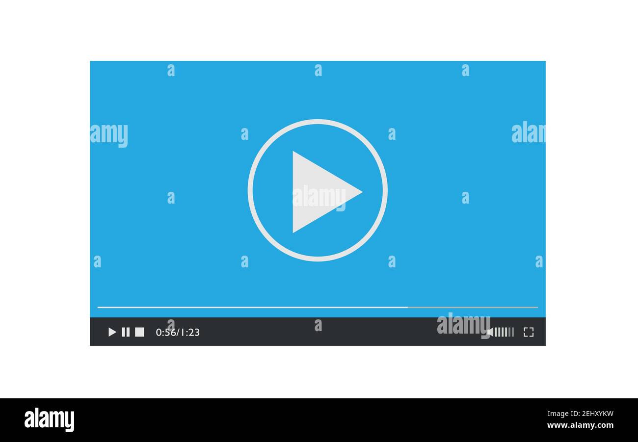 Media player design template for web and mobile apps flat style. Stock Vector