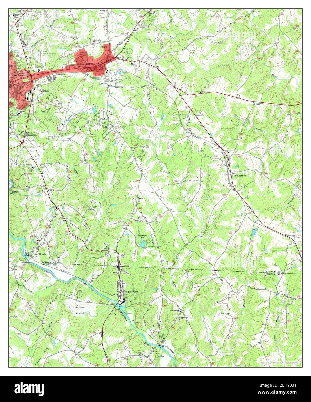 Lincolnton East, North Carolina, map 1970, 124000, United States of America by Timeless Maps