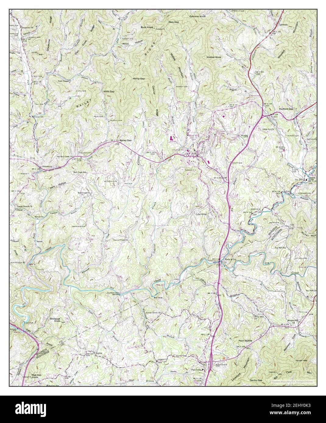 Mars Hill, North Carolina, map 1945, 124000, United States of America