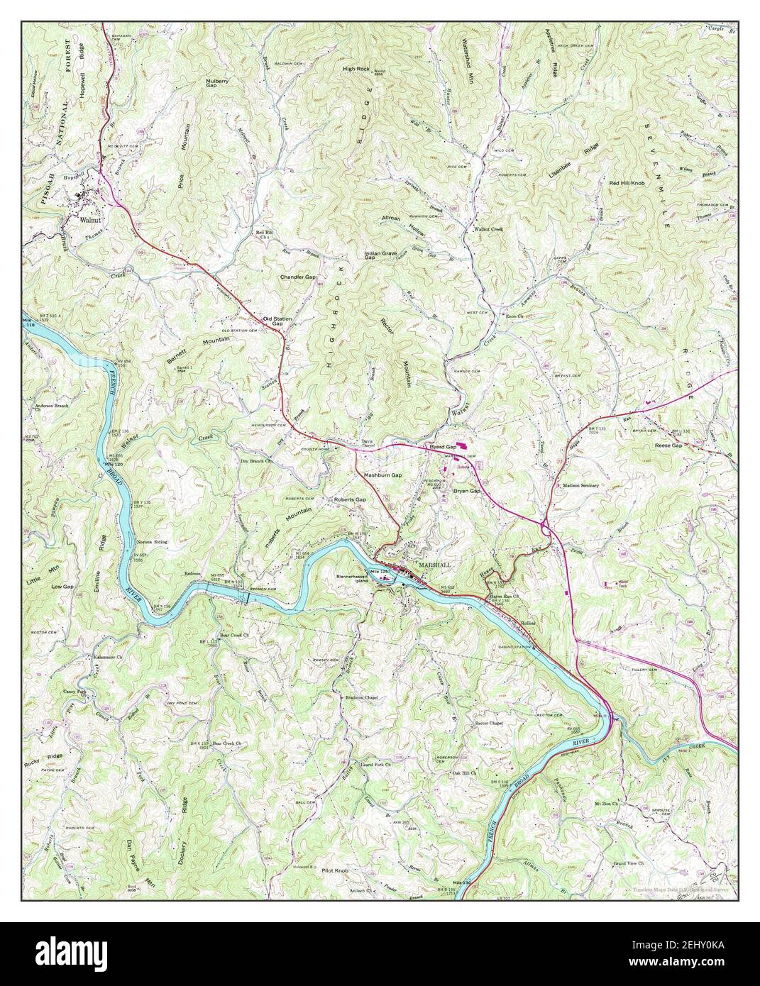 Marshall, North Carolina, map 1945, 124000, United States of America