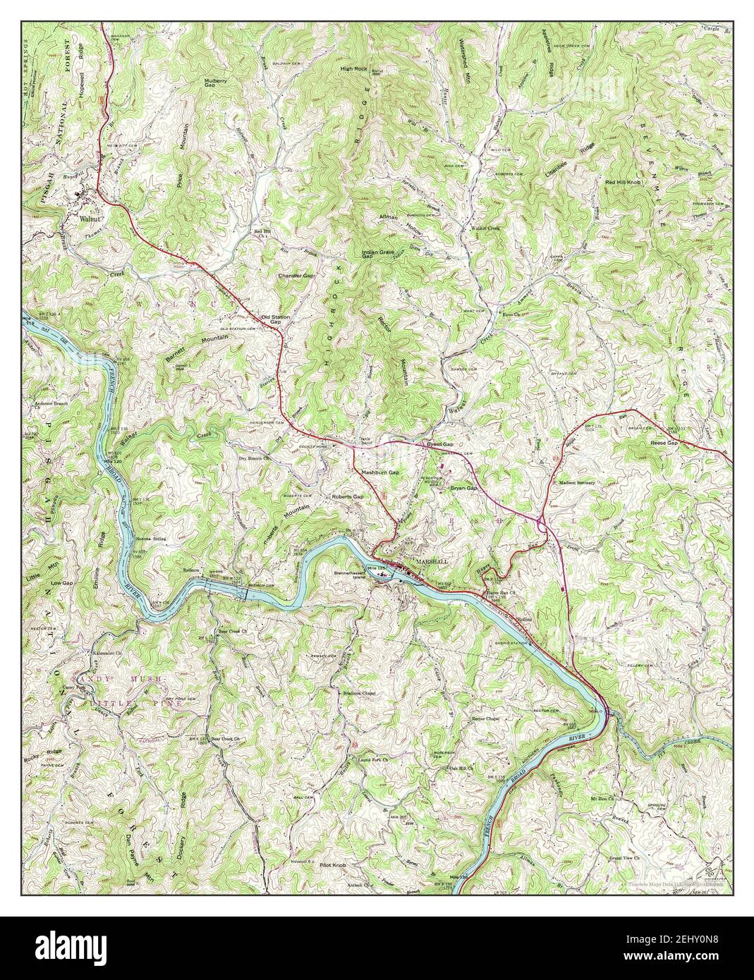 Marshall, North Carolina, map 1945, 124000, United States of America