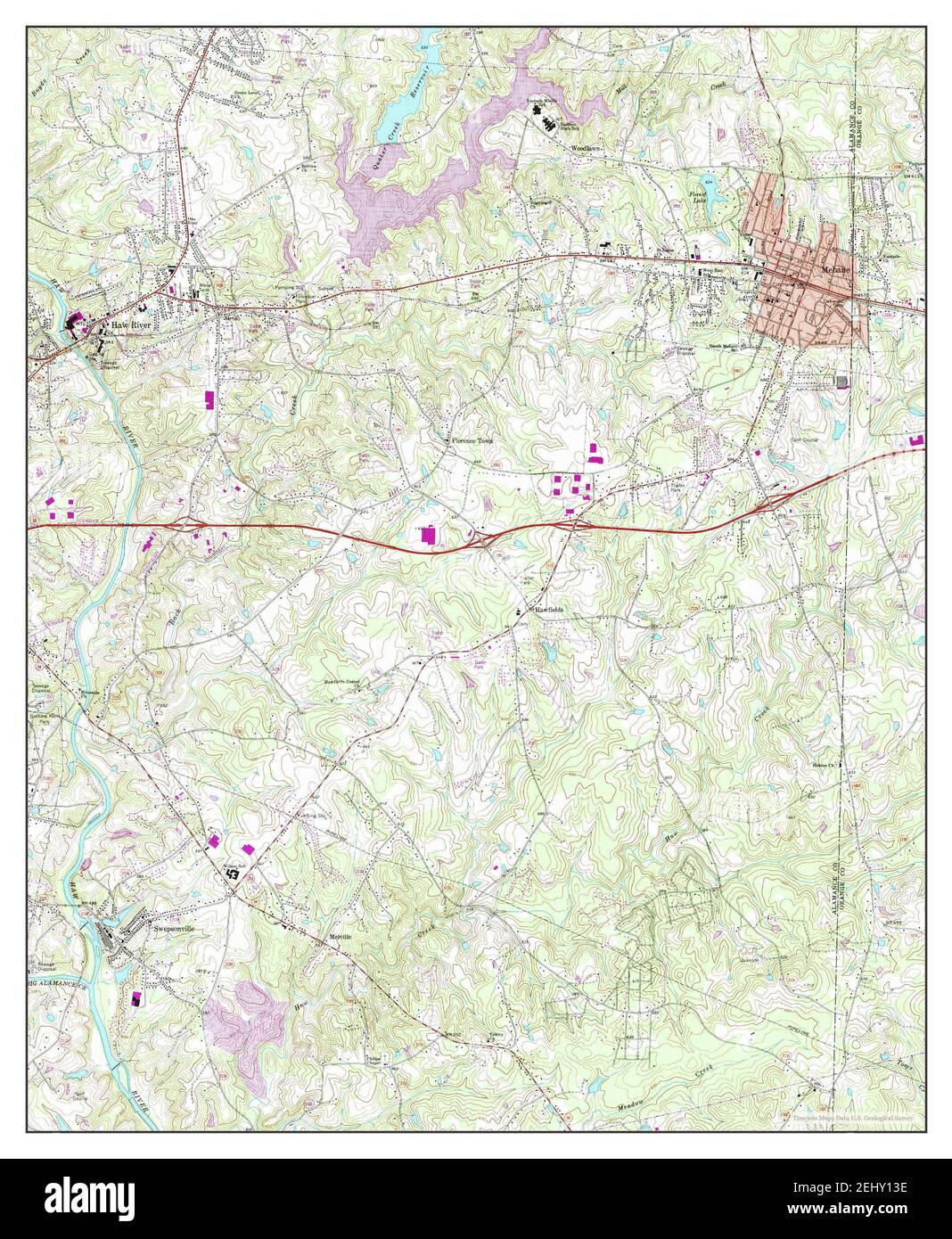 Mebane, North Carolina, map 1969, 124000, United States of America by Timeless Maps, data U.S