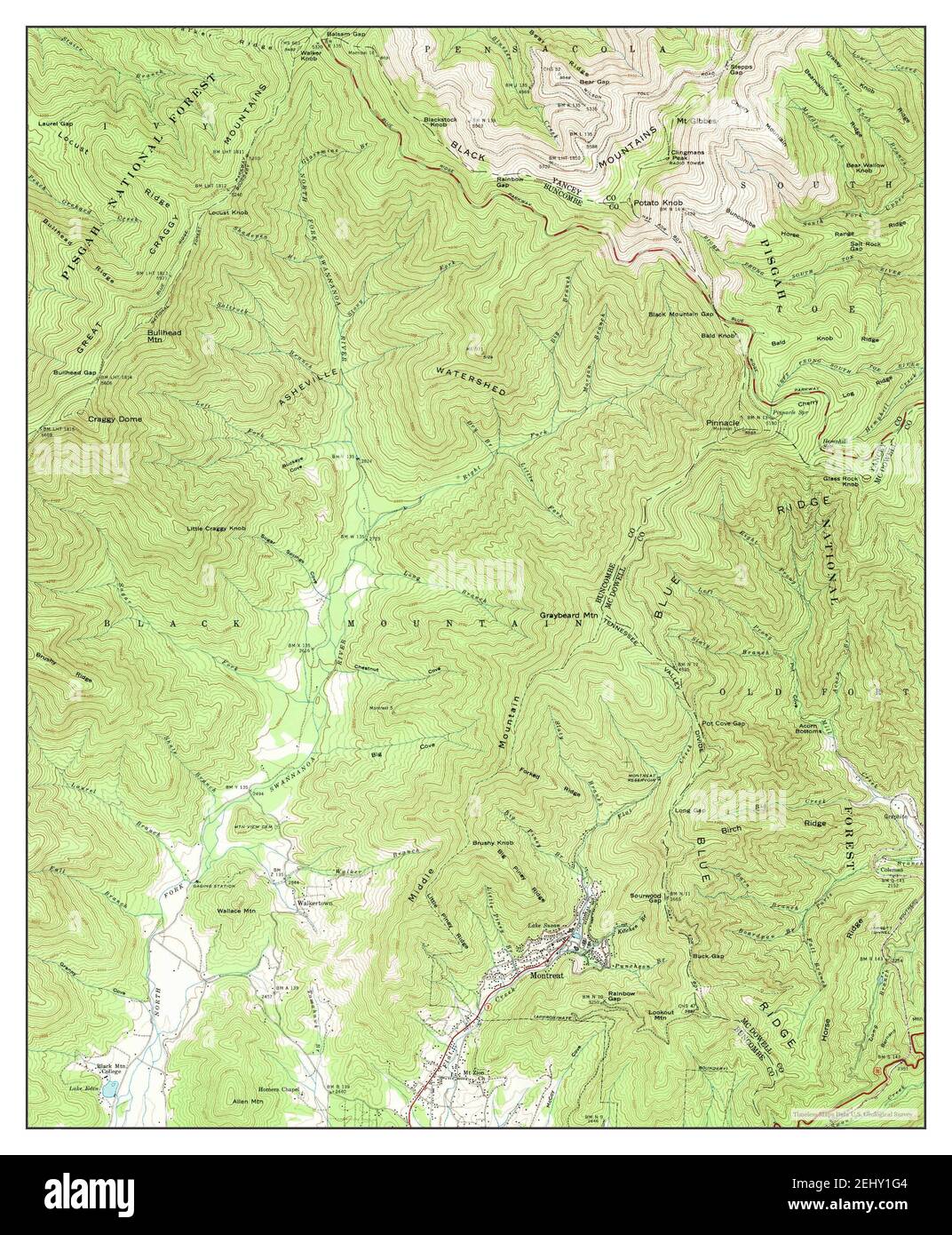 Montreat, North Carolina, map 1942, 124000, United States of America