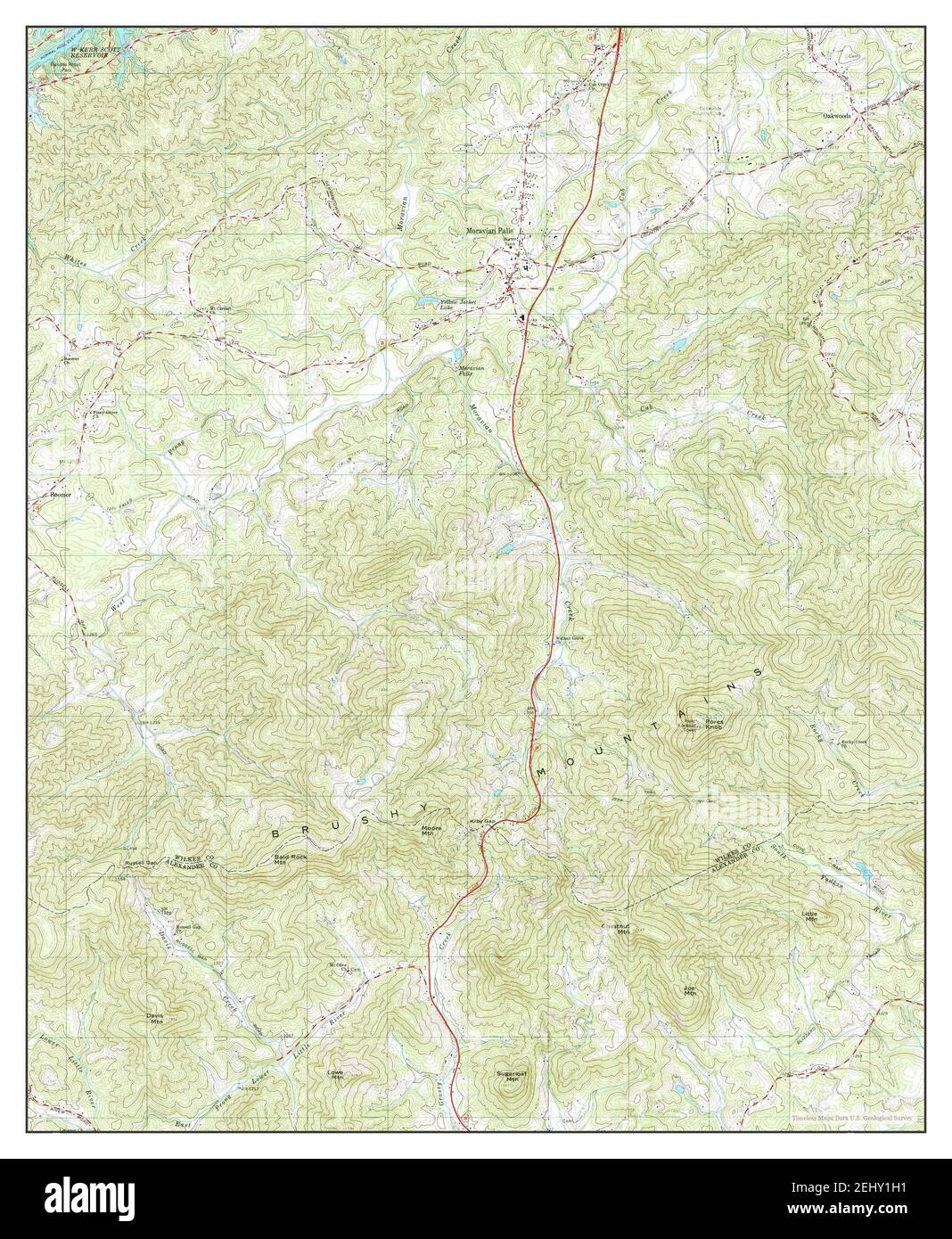 Moravian Falls, North Carolina, map 2000, 124000, United States of