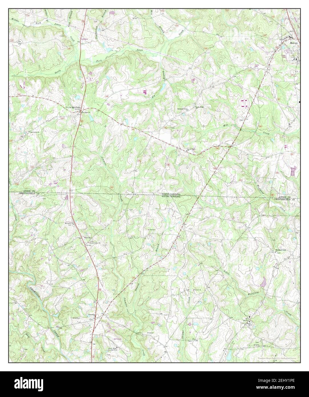 Morven West, North Carolina, map 1971, 124000, United States of