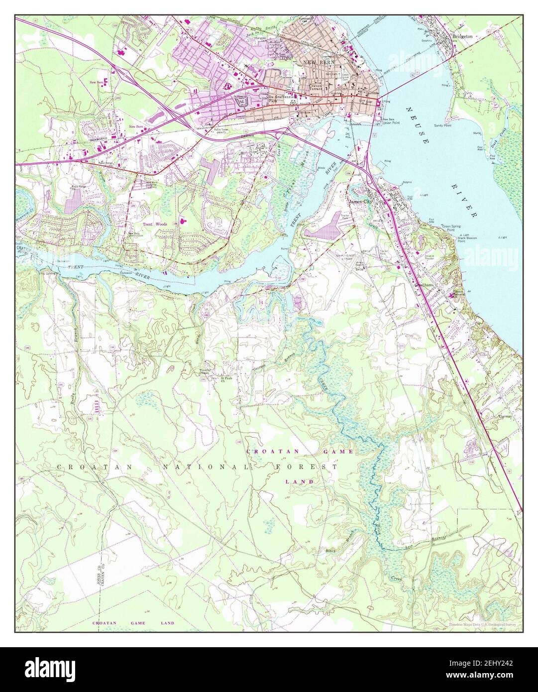 New Bern, North Carolina, map 1950, 124000, United States of America