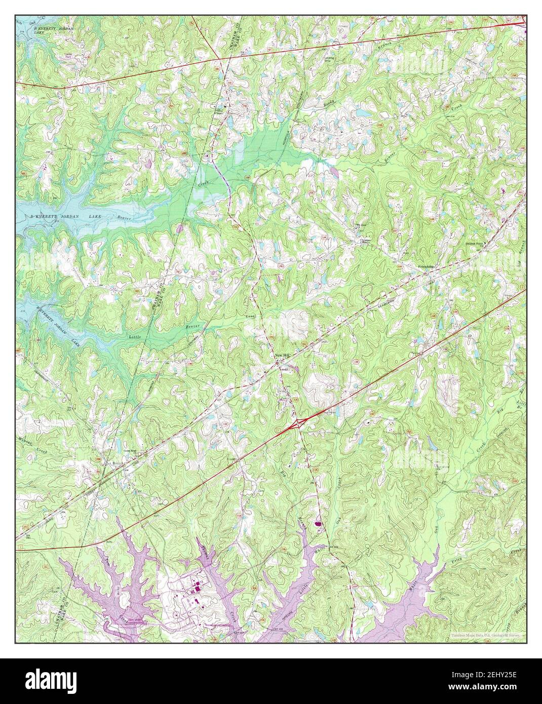 New Hill, North Carolina, map 1974, 124000, United States of America