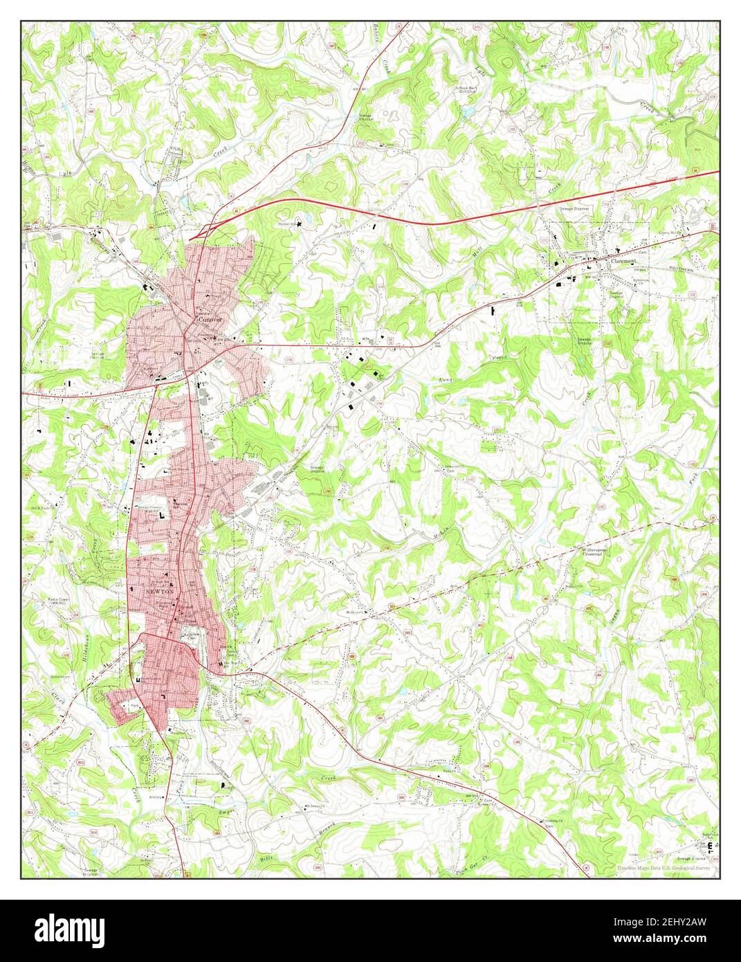 Newton, North Carolina, map 1970, 124000, United States of America by