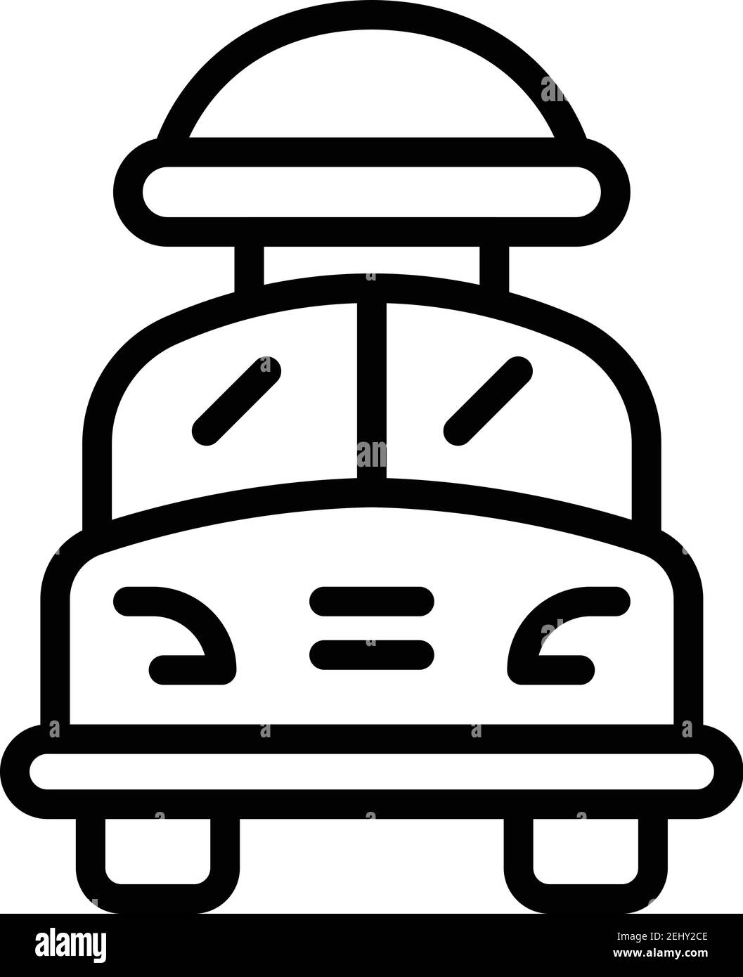 Front car roof box icon. Outline front car roof box vector icon for web design isolated on white