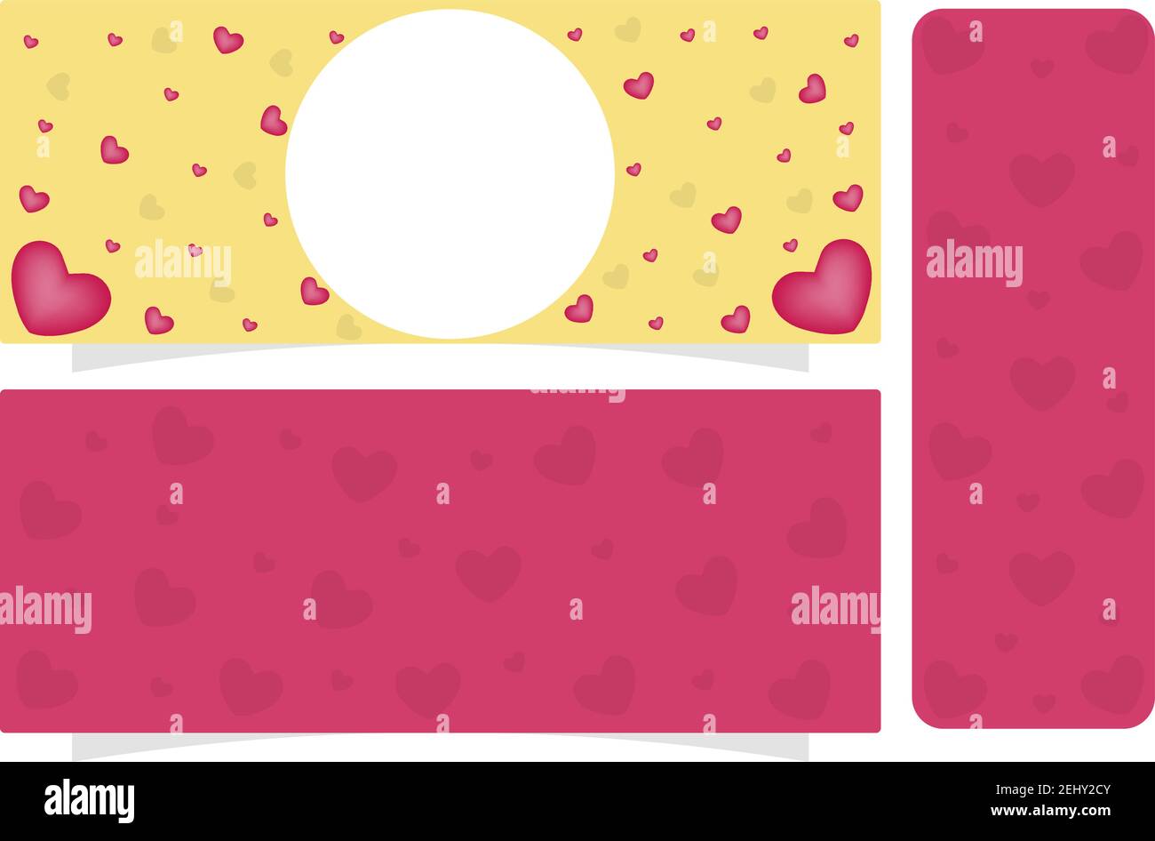 Set of three banners with red hearts. Valentine's Day. Vector ...