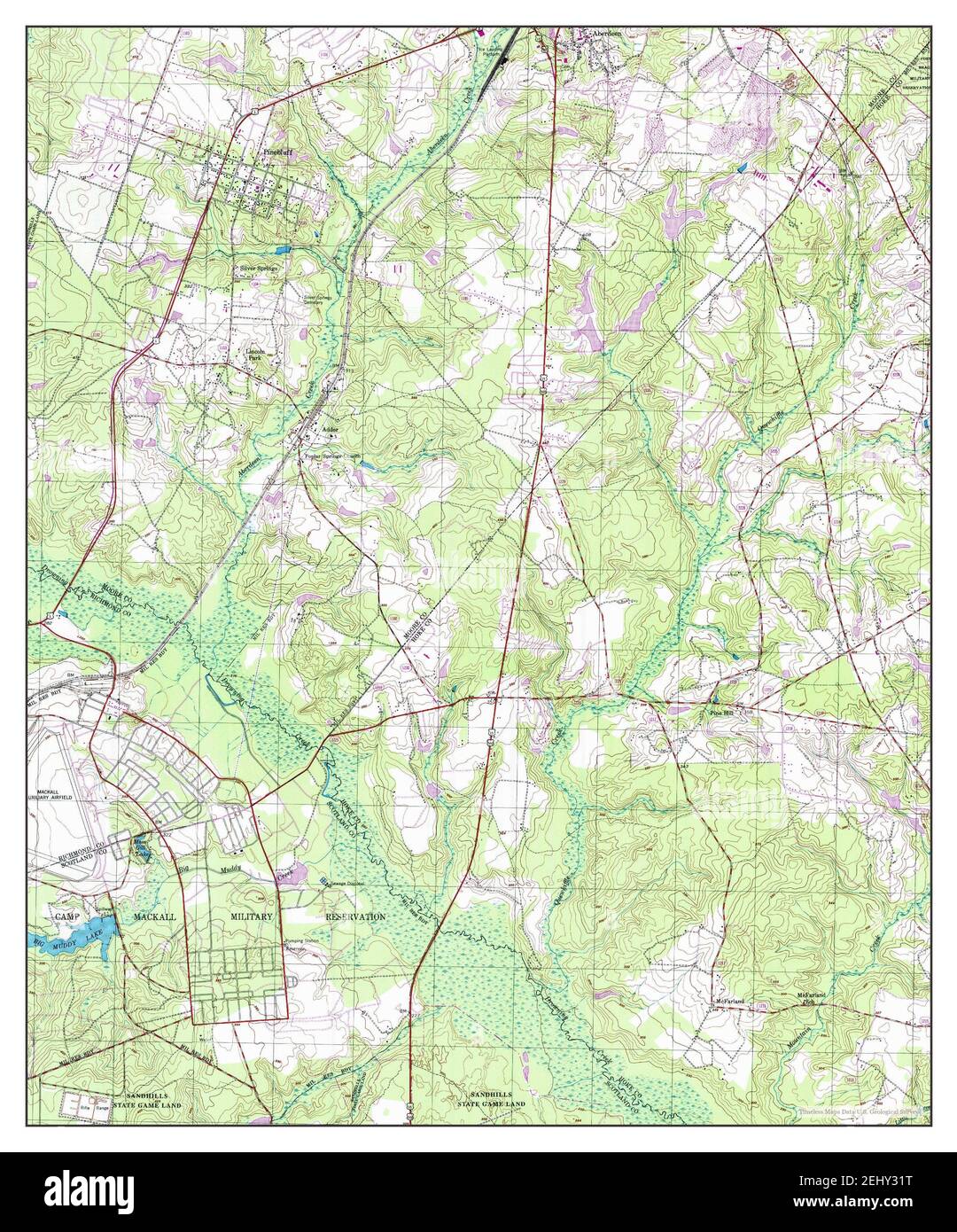 Pinebluff, North Carolina, map 2002, 124000, United States of America