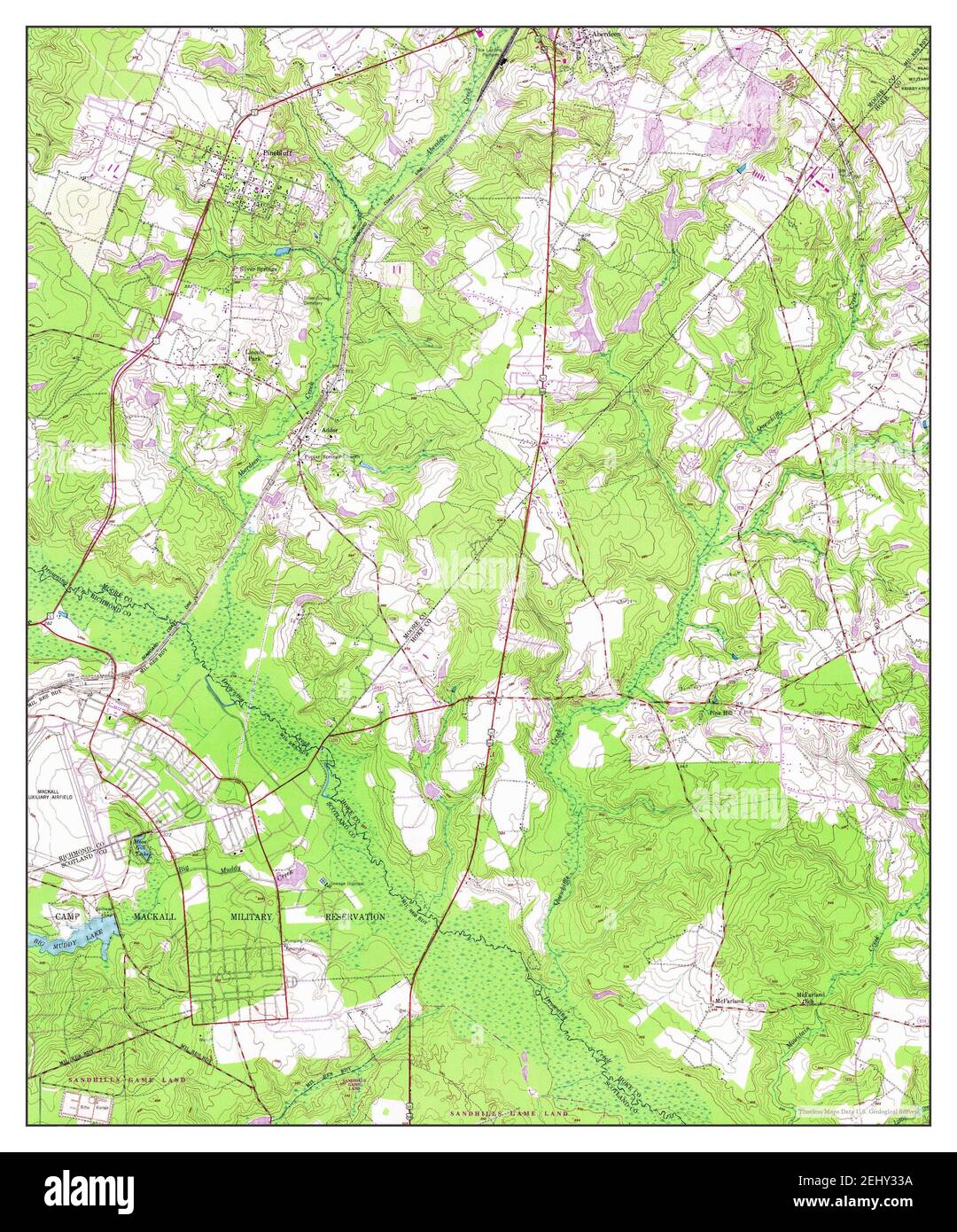 Pinebluff, North Carolina, map 1948, 124000, United States of America