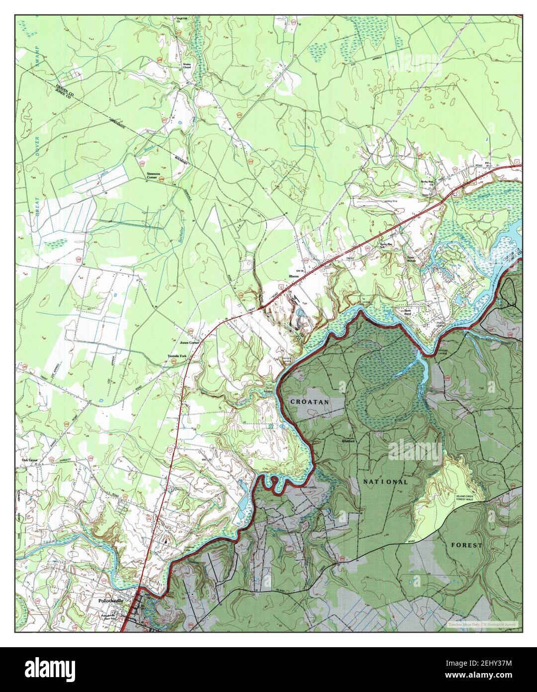 Pollocksville, North Carolina, map 1994, 124000, United States of