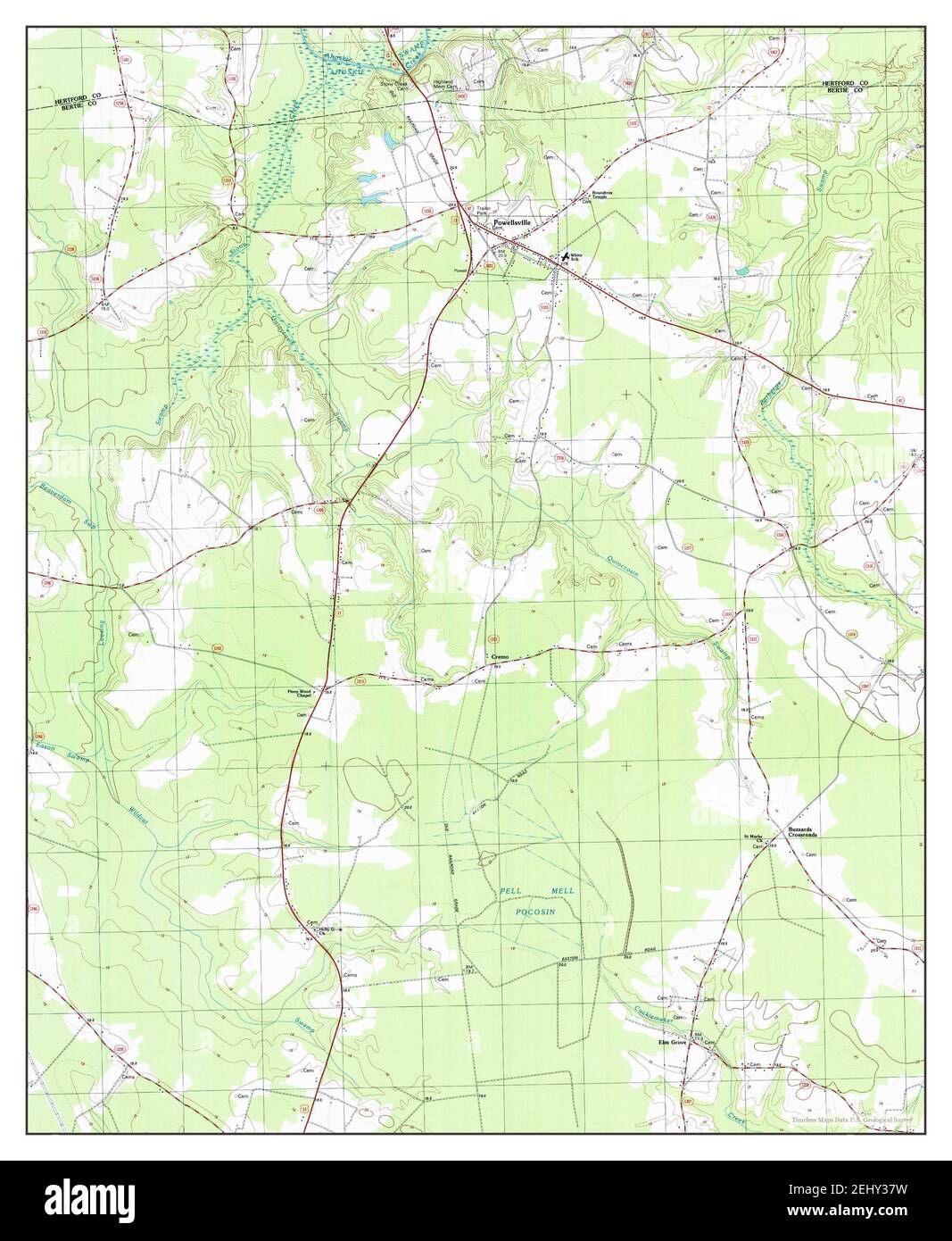 Powellsville, North Carolina, map 2000, 124000, United States of