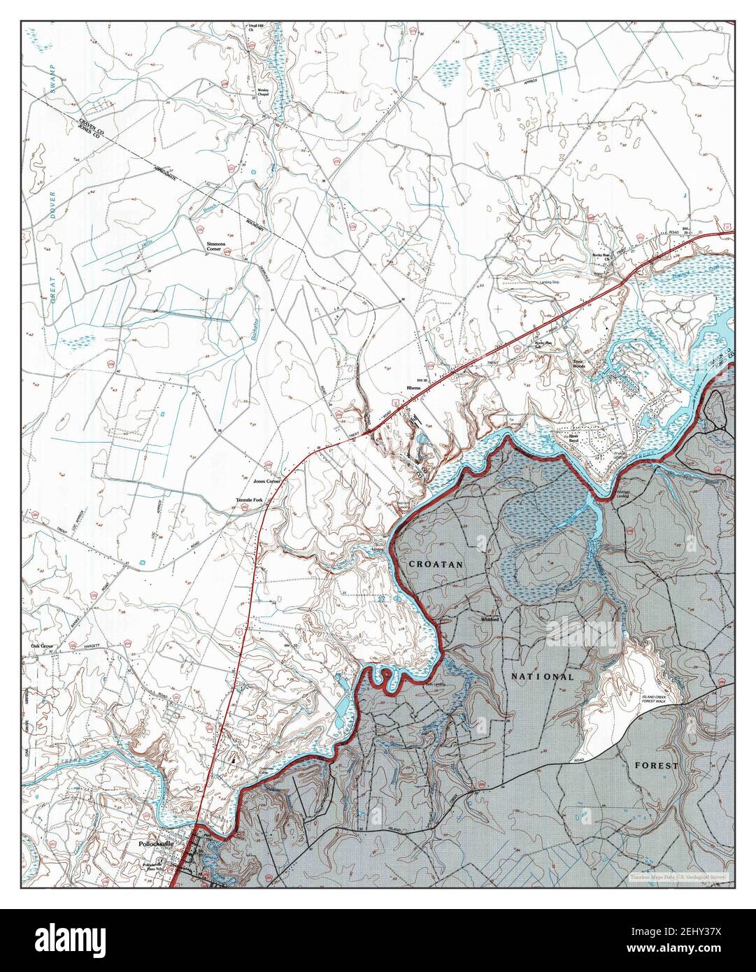 Pollocksville, North Carolina, map 1994, 124000, United States of