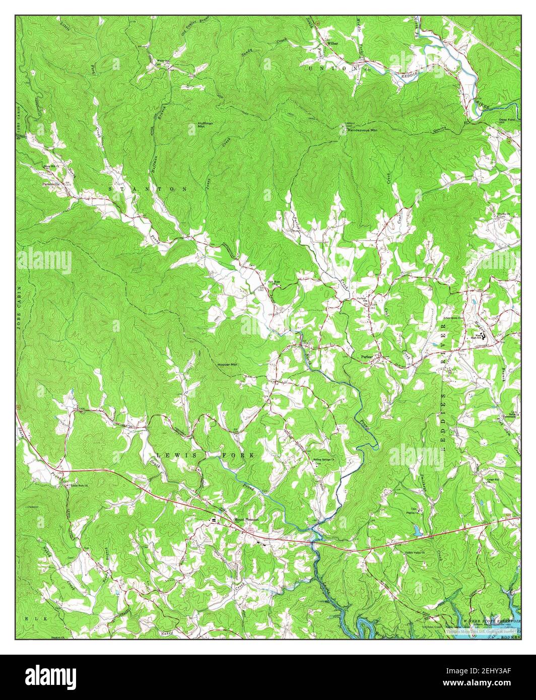 Purlear, North Carolina, map 1966, 124000, United States of America by