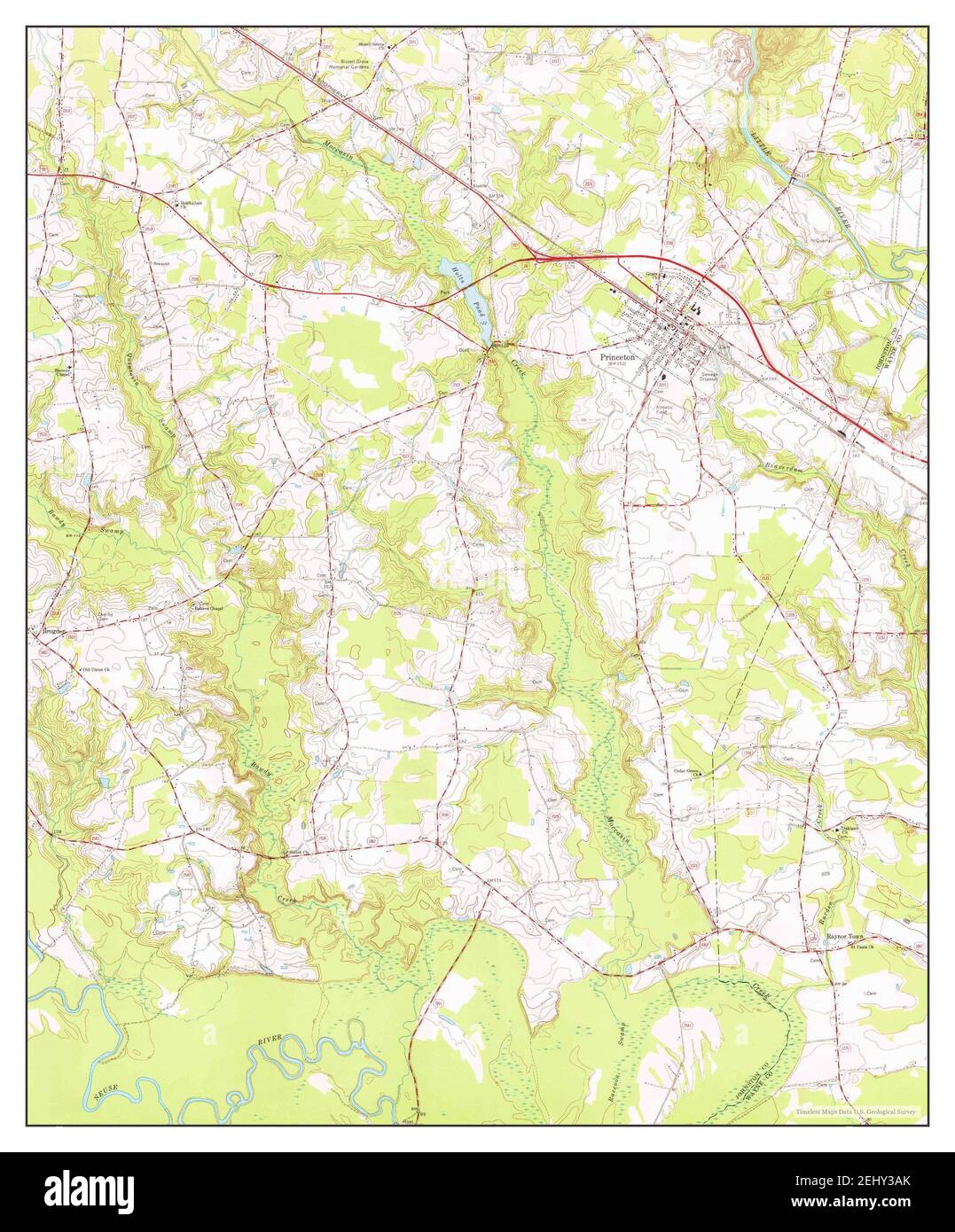 Princeton, North Carolina, map 1974, 124000, United States of America