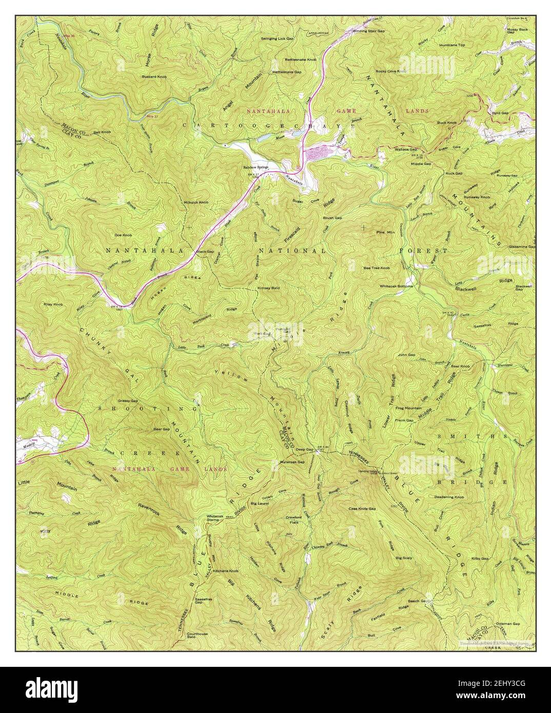 Rainbow Springs, North Carolina, map 1957, 124000, United States of